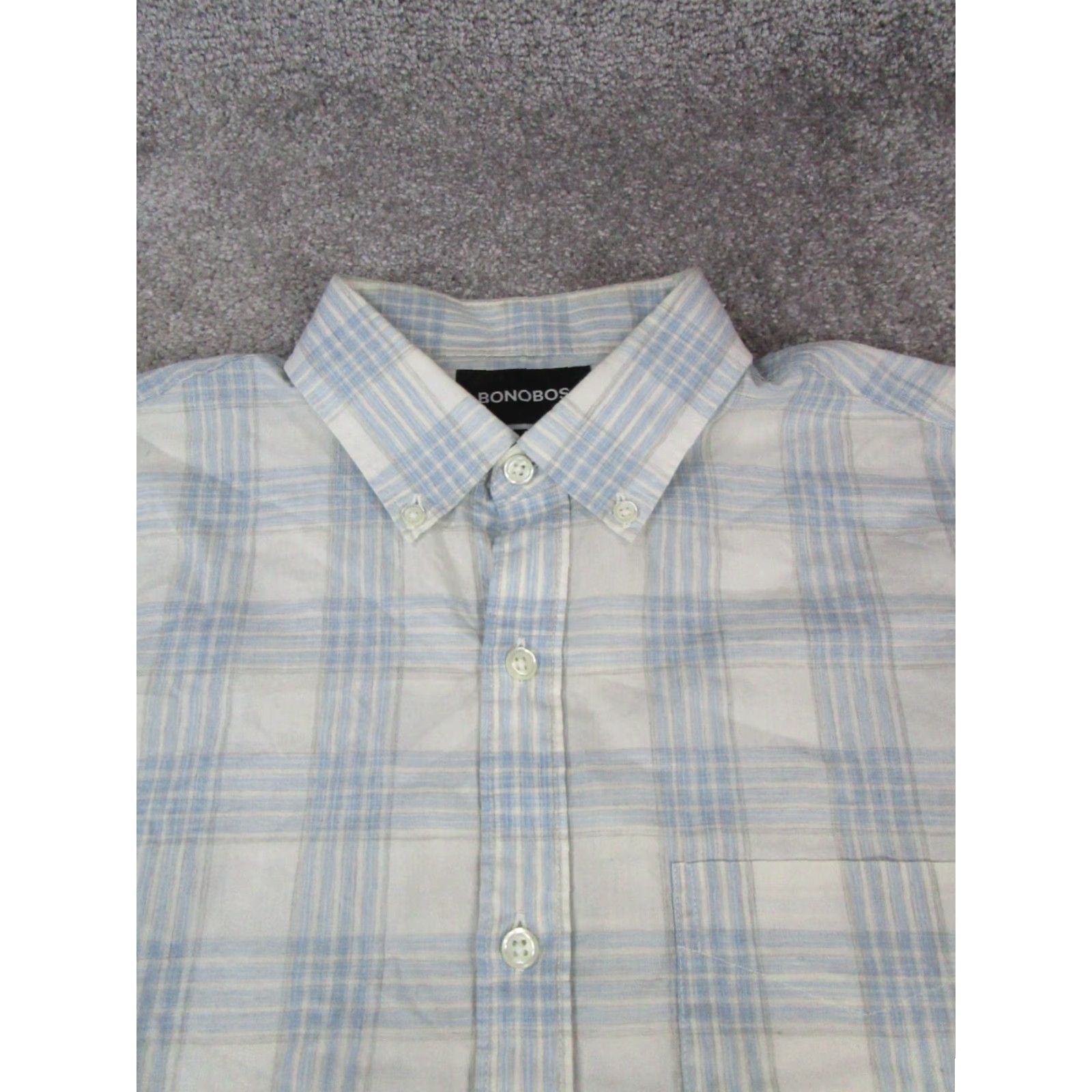 Bonobos Bonobos Shirt Mens Medium Blue White Cotton Button Up Size US M / EU 48-50 / 2 - 2 Thumbnail