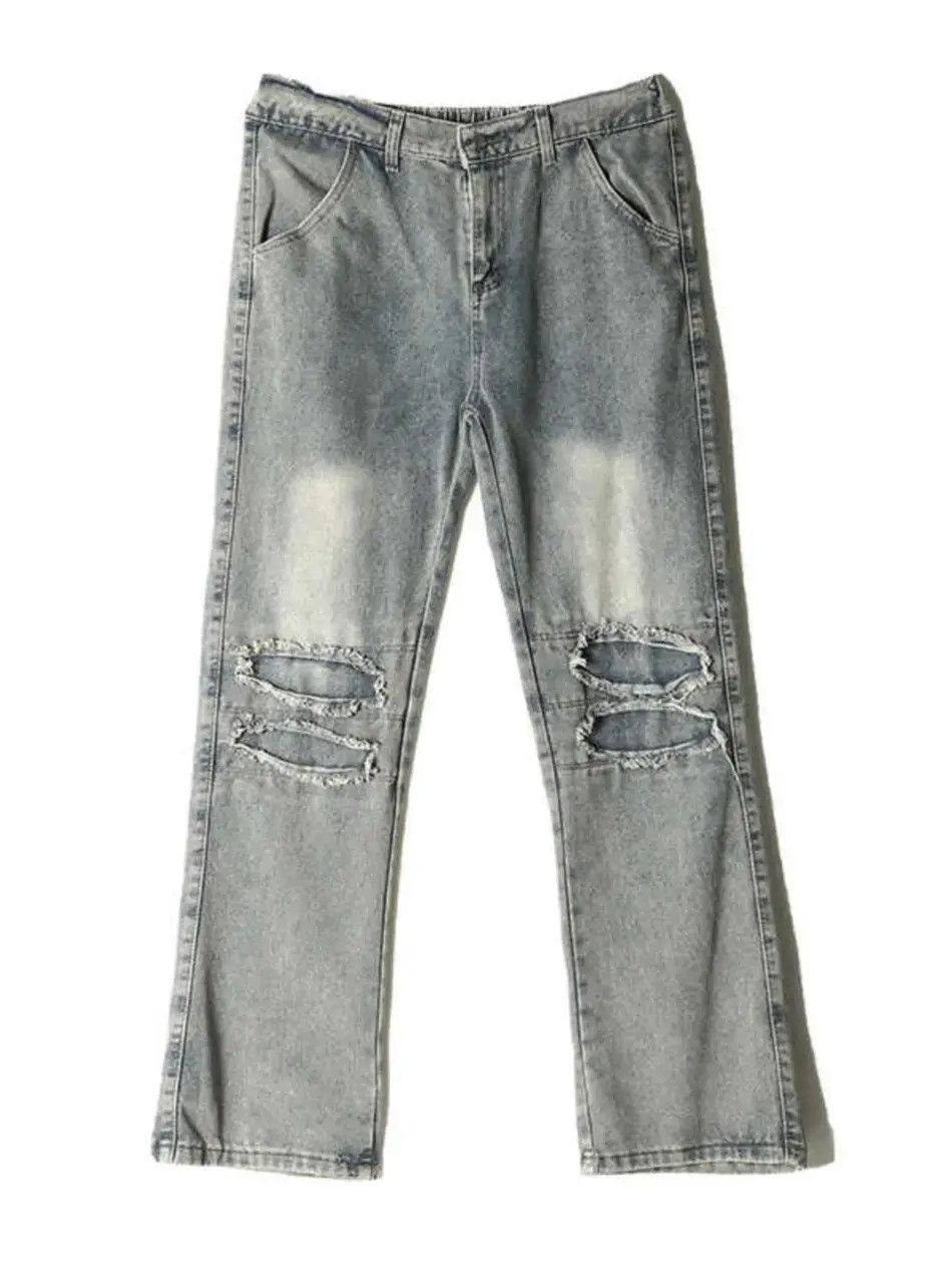 Japanese Brand Straight and loose washed distressed jeans Size US 30 / EU 46 - 5 Thumbnail