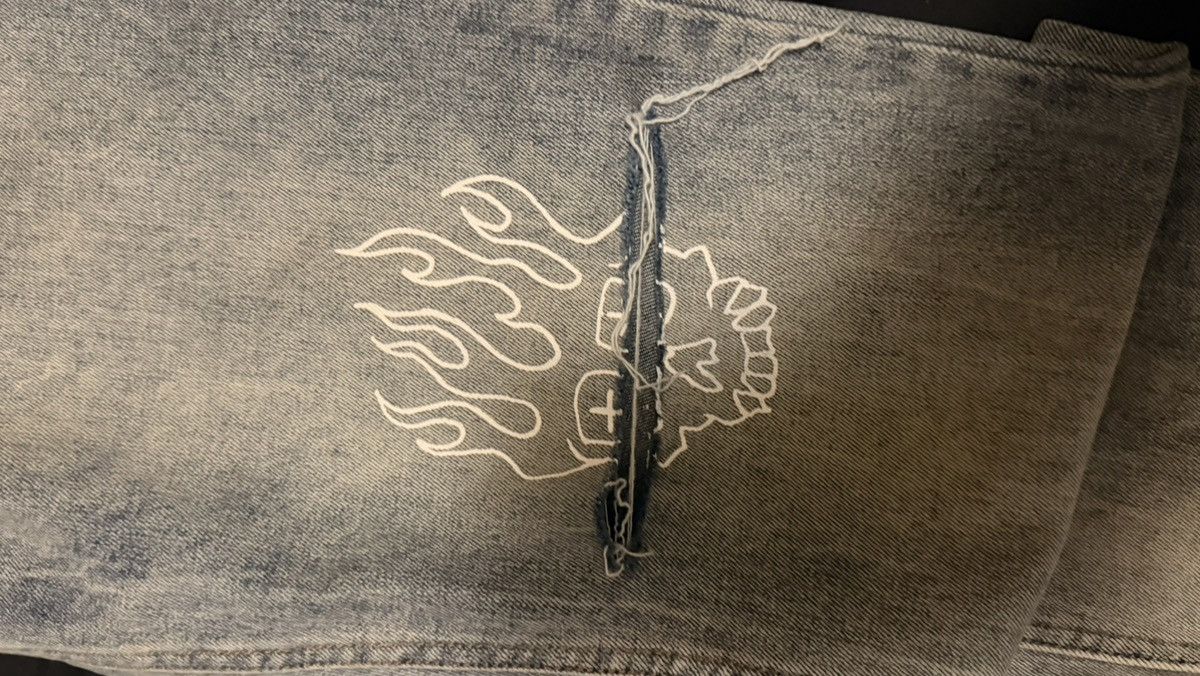 Ksubi Ksubi Van Winkle Distressed Jeans Flame Skull Wash Size US 40 / EU 56 - 4 Thumbnail