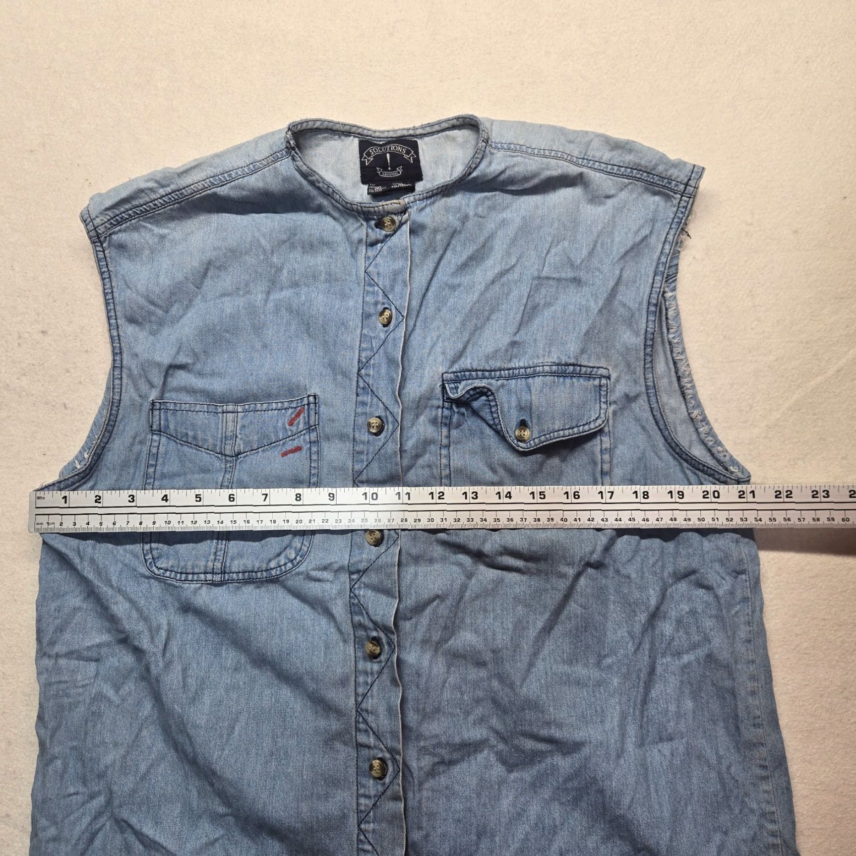 Vintage VINTAGE Solutions Denim Vest Sleeveless Button Up Blue Medium Wash Ladies Size M Size M / US 6-8 / IT 42-44 - 5 Thumbnail
