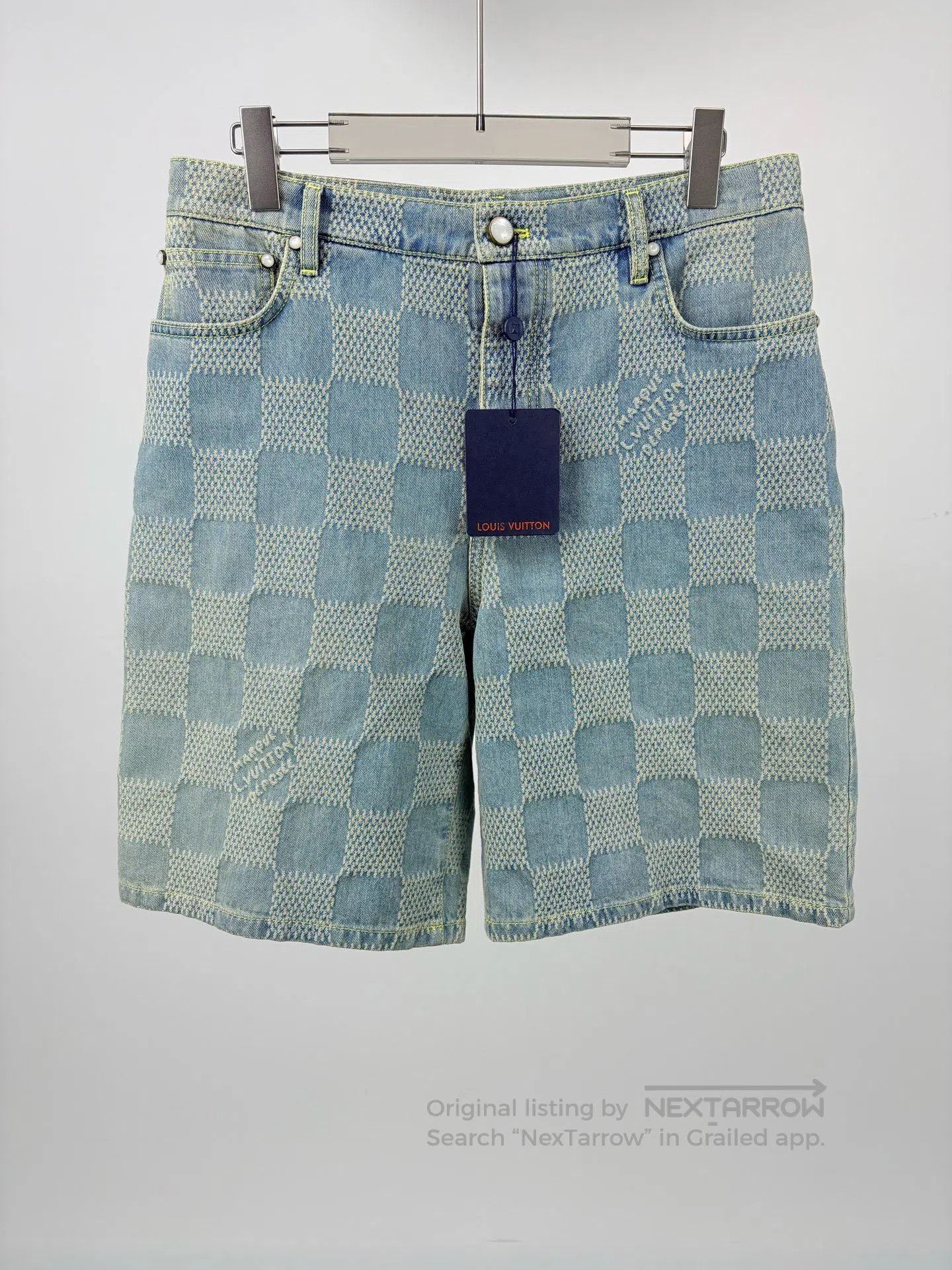Louis Vuitton Louis Vuitton Checkerboard Denim Shorts. Size 28" / US 6 / IT 42 - 1 Thumbnail