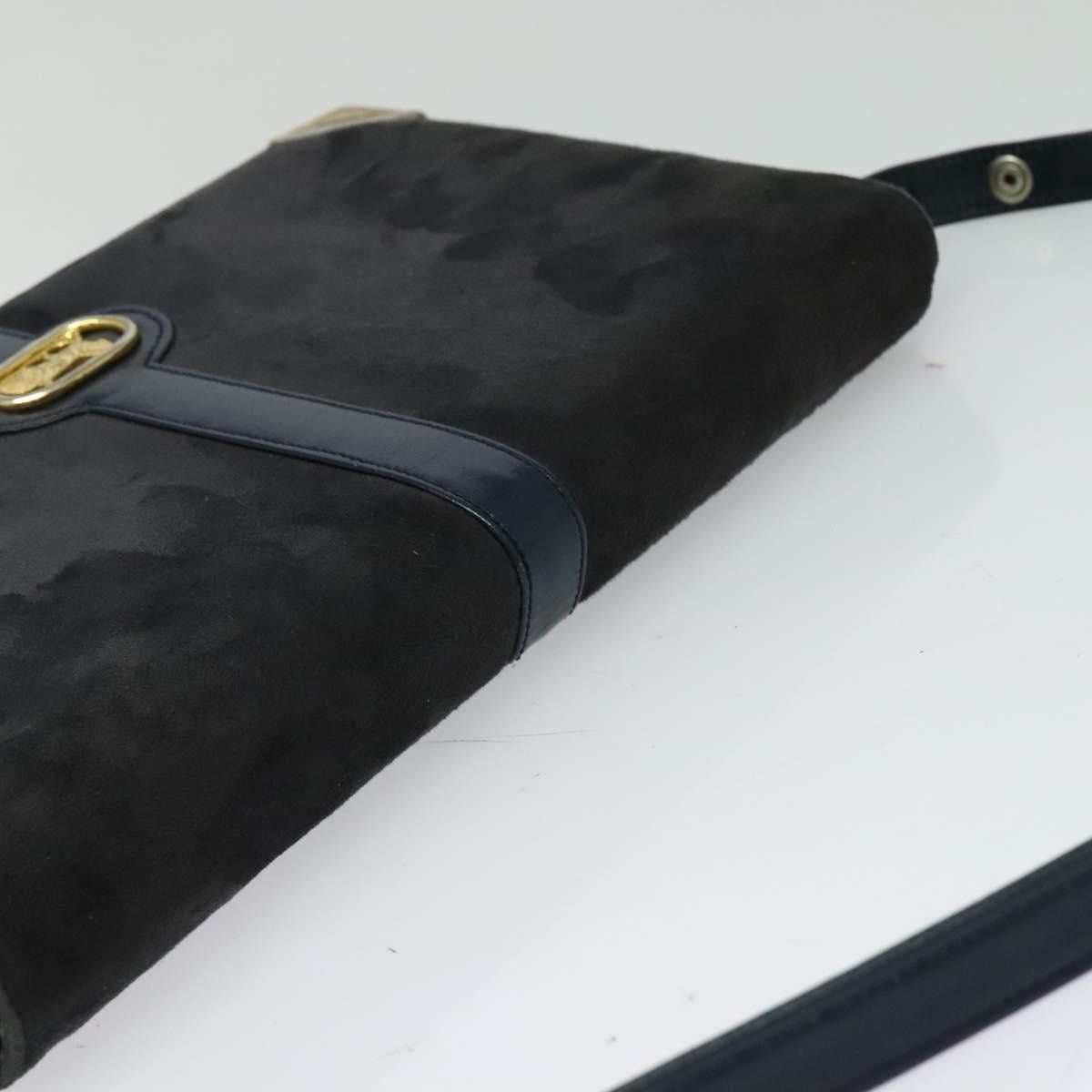 Celine CELINE Shoulder Bag Suede Navy Gold Size ONE SIZE - 6 Thumbnail