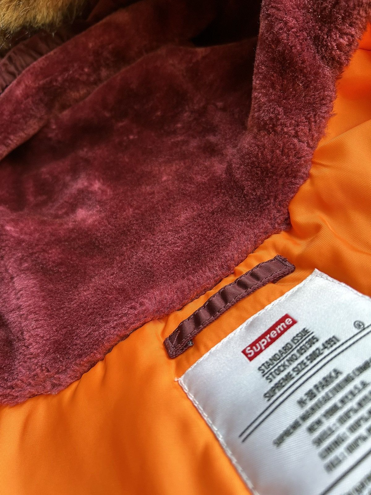 Supreme Supreme Burgundy N-3B Parka - Size: XL Size US XL / EU 56 / 4 - 8 Thumbnail