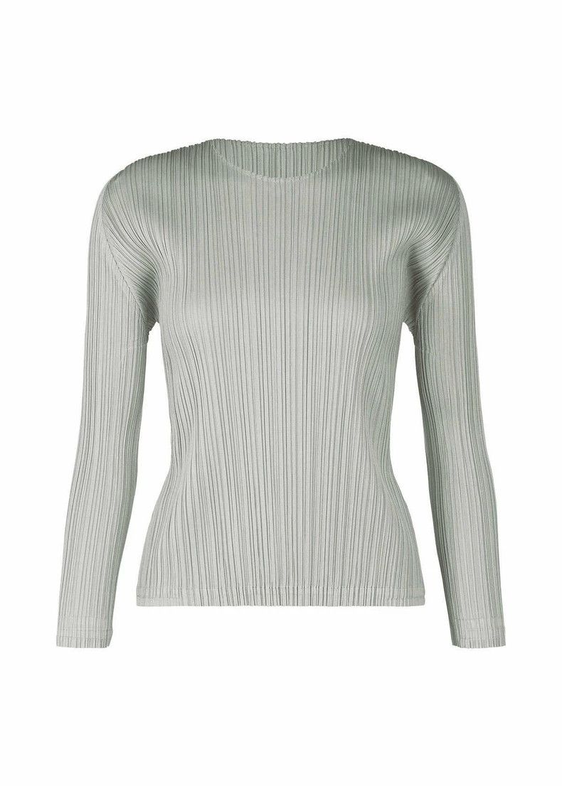 Issey Miyake Issey Miyake size:3 Grey pleated long-sleeved shirt Size XS / US 0-2 / IT 36-38 - 1 Thumbnail
