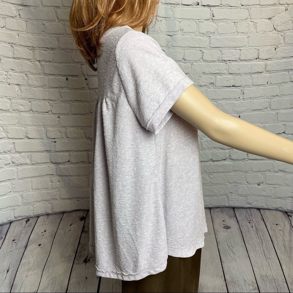 Other Ces Femme Pale Lavender Textured Knit V Neck Top With Short Size M / US 6-8 / IT 42-44 - 4 Thumbnail