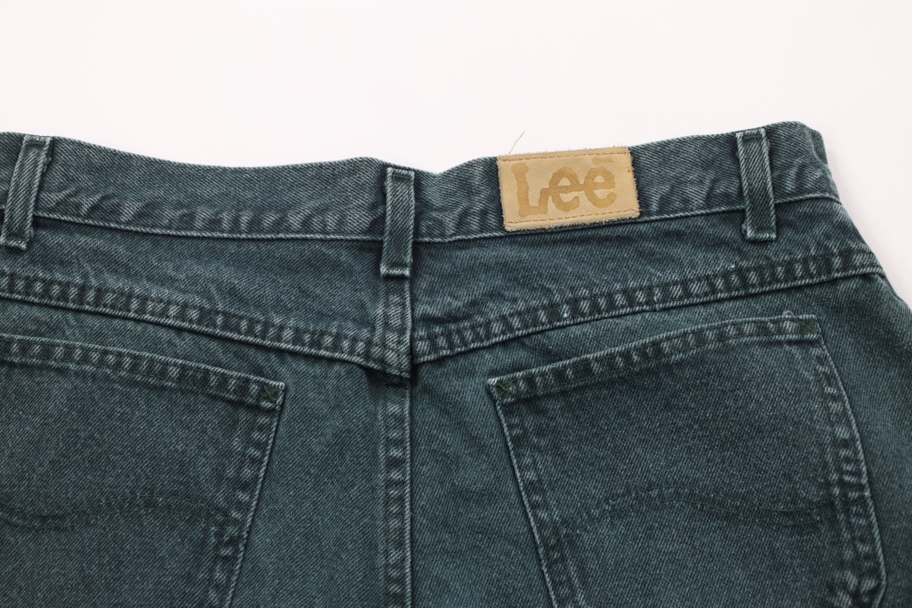 Lee Vintage 90s Lee Relaxed Fit Denim Jean Shorts Green USA Size 38" / US 16 / IT 52 - 8 Thumbnail