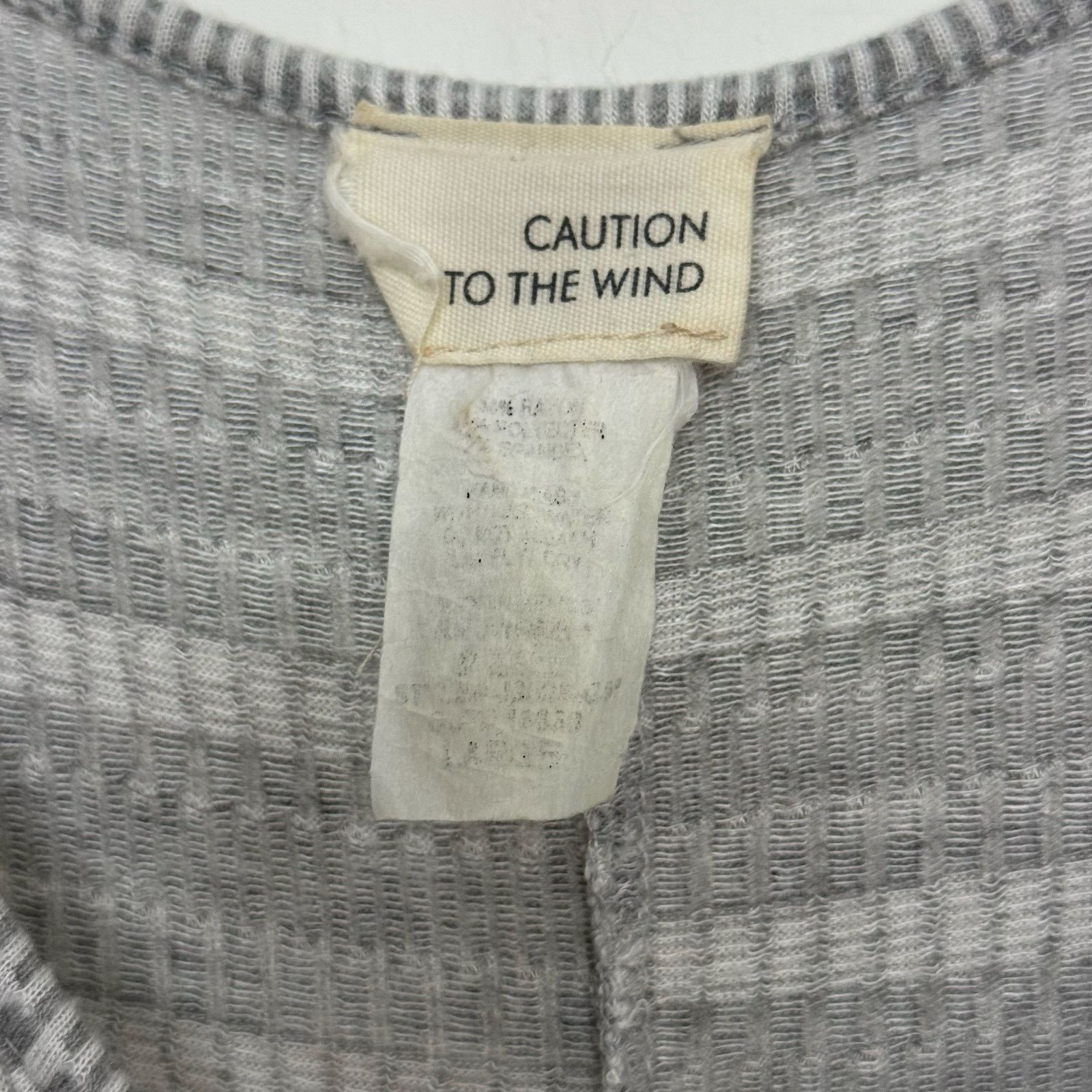 Other Caution to the Wind Gray & White Knotted Front Wide Leg Jump Size 32" / US 10 / IT 46 - 3 Thumbnail