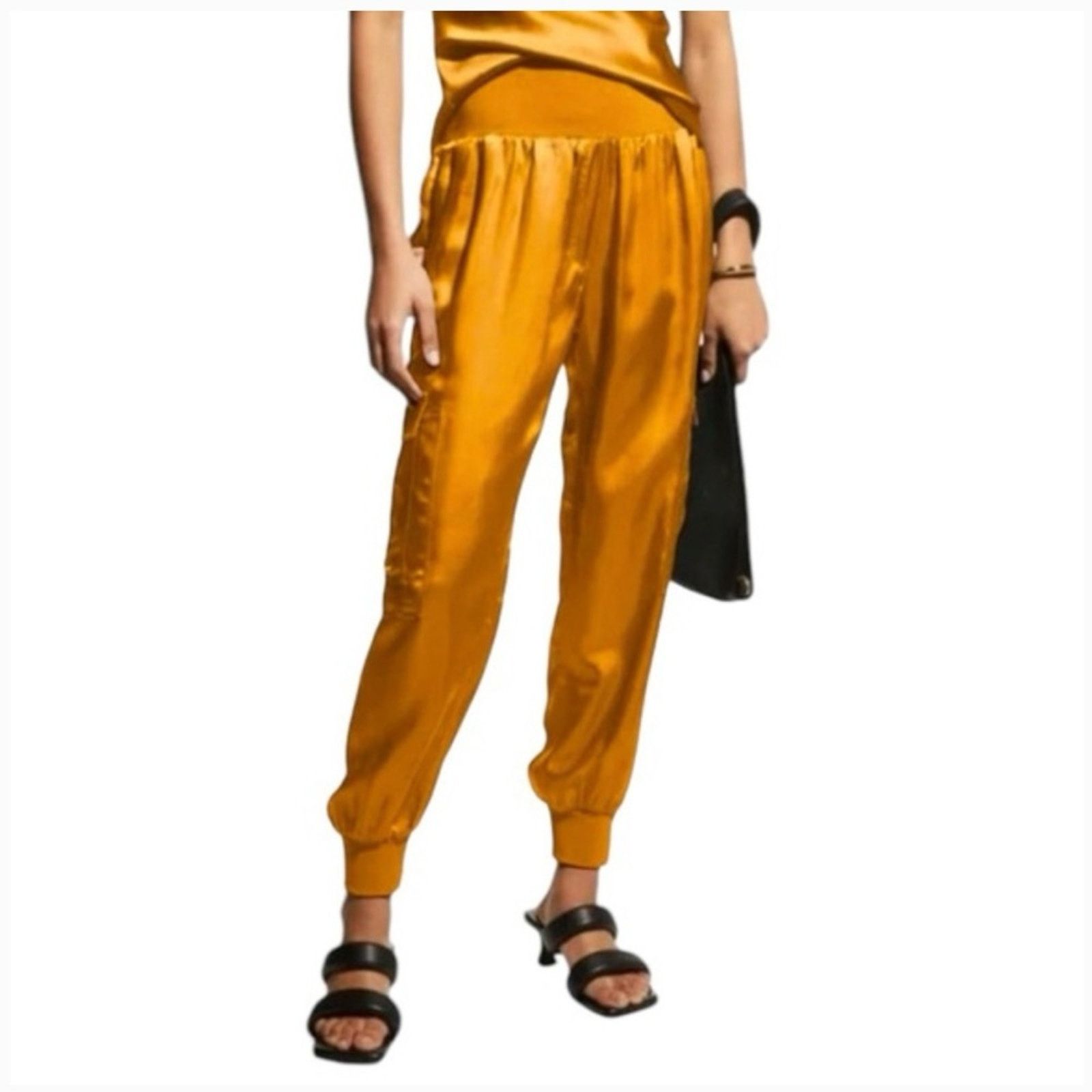 Cinq a Sept Cinq a Sept Black Fringe Hem Tuxedo Stripe Pants $225  display picture 1