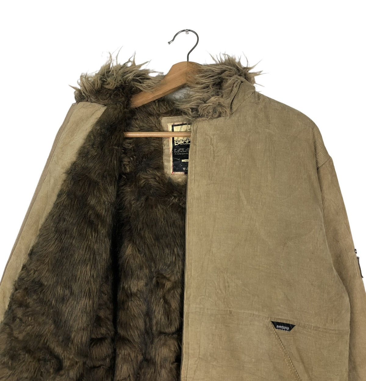Billabong 🔥VINTAGE BIKER BOMBER JACKET BILLABONG MINK FUR HOODIE Size US M / EU 48-50 / 2 - 14 Thumbnail