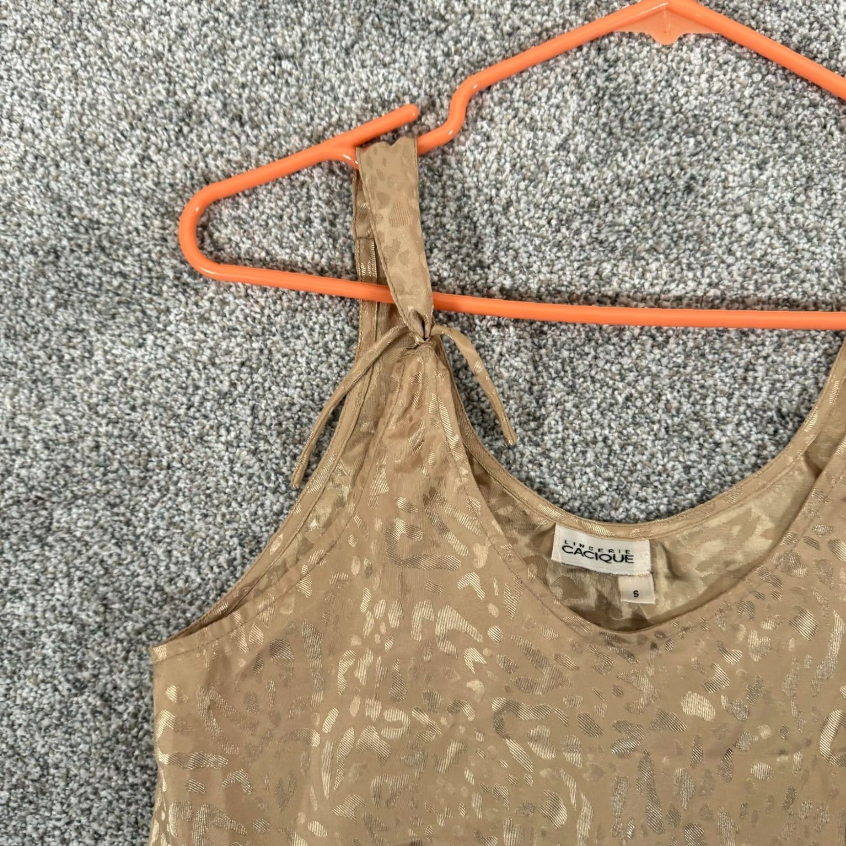 Vintage Cacique Slip Dress Women's S 90s Y2K Beige Scoop Neck Flowy Lingerie Fairycore Romantic Chemise Size S / US 4 / IT 40 - 8 Thumbnail