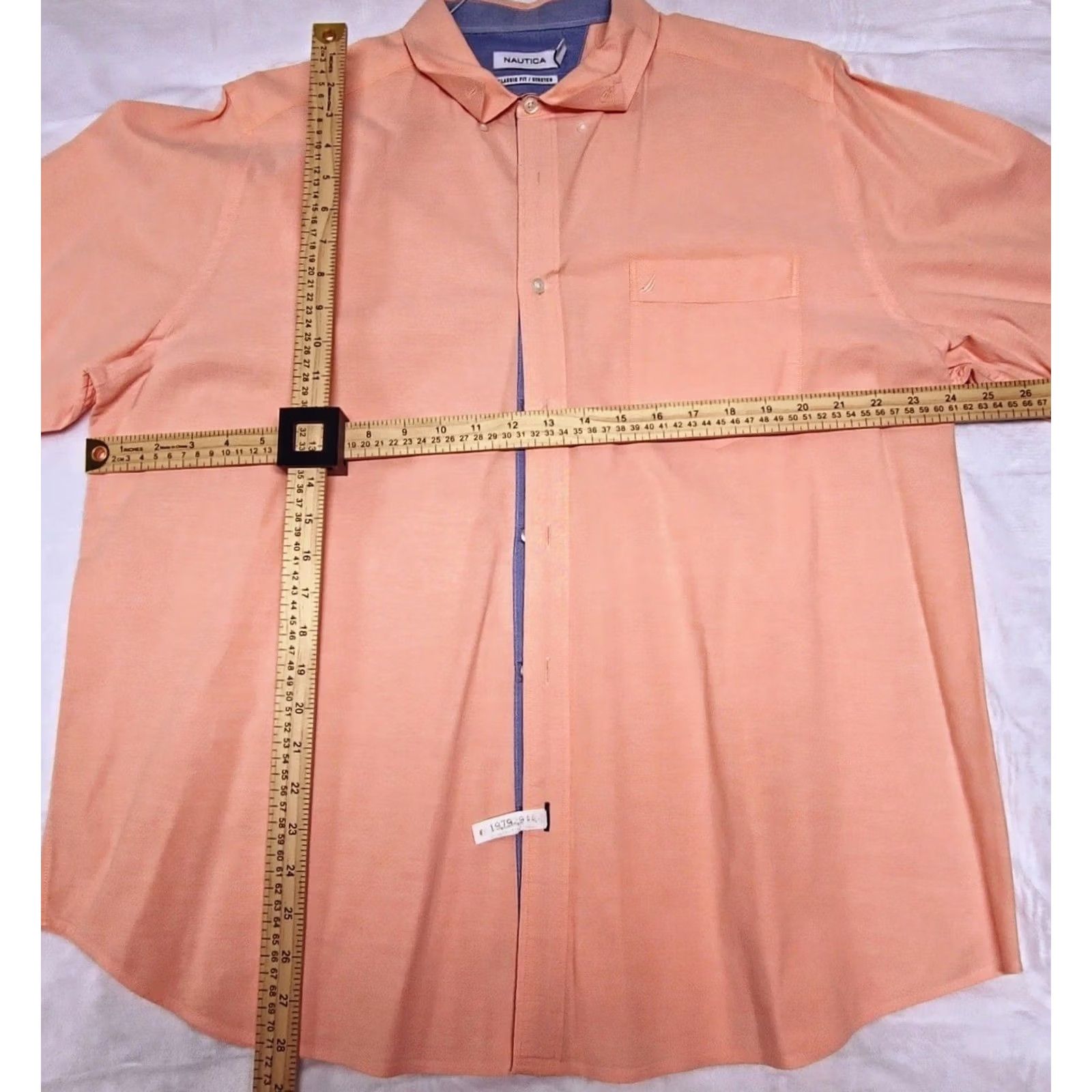 Nautica Nautica XL Button Down Shirt Peach Men Stretch Classic Fit Long Sleeve Button-Up Size US XL / EU 56 / 4 - 7 Thumbnail
