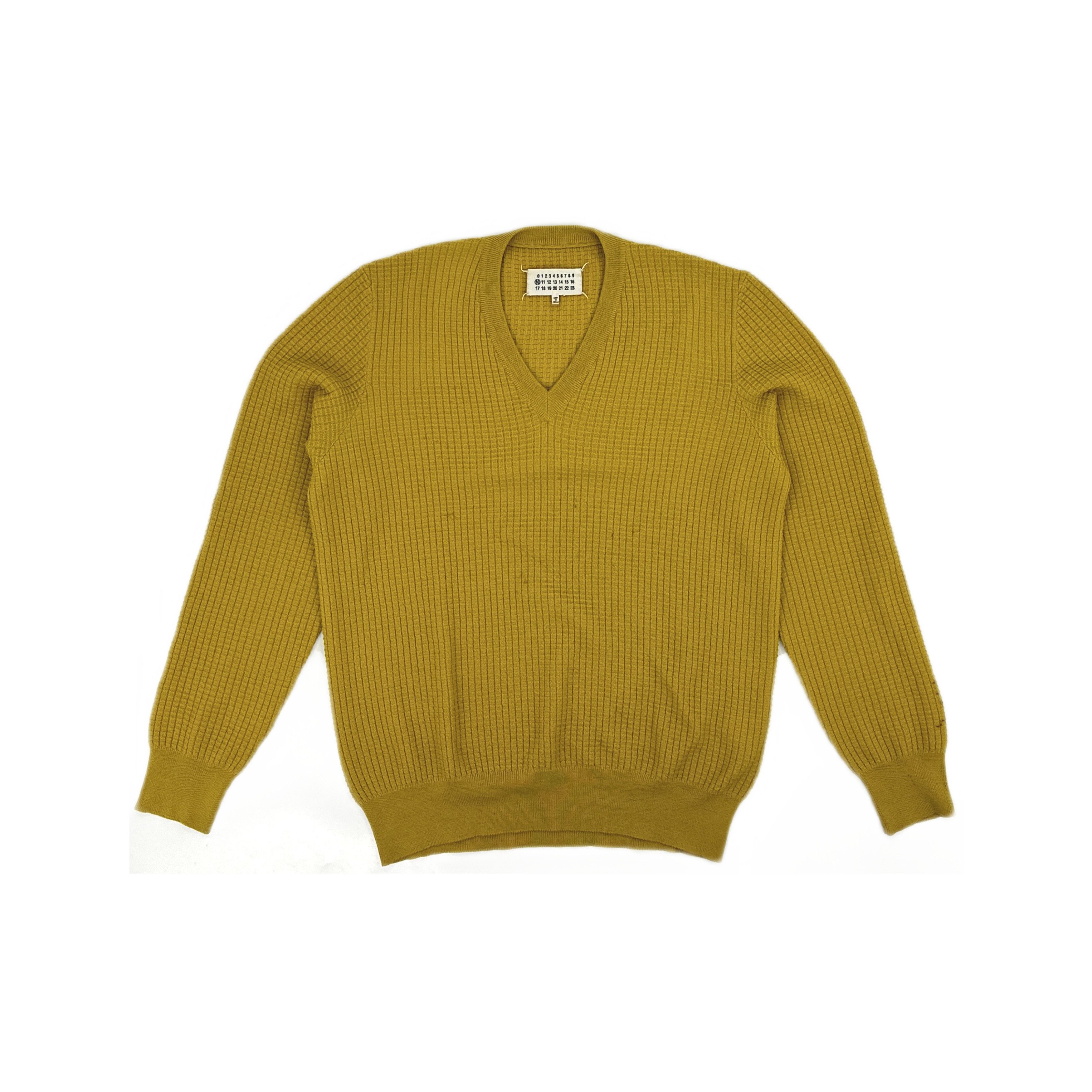 Maison Margiela Maison Margiela Yellow Waffle Knit Sweater Size 1 Size US S / EU 44-46 / 1 - 1 Thumbnail
