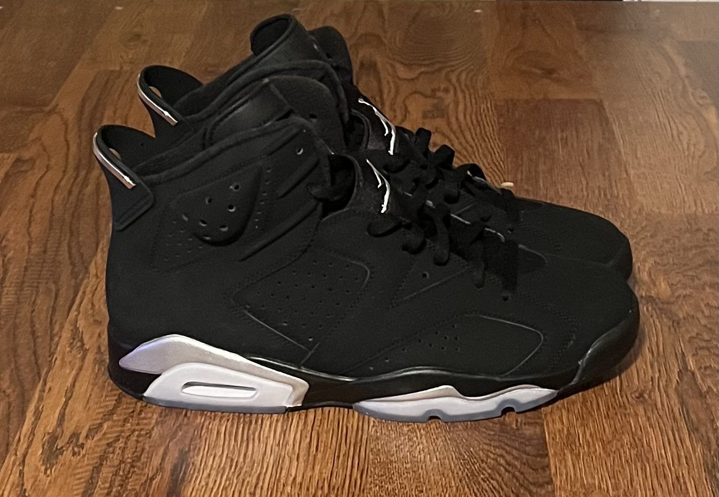 Jordan Brand Air Jordan 6 VI Retro Chrome Black Metallic Silver Size US 11.5 / EU 44-45 - 3 Thumbnail