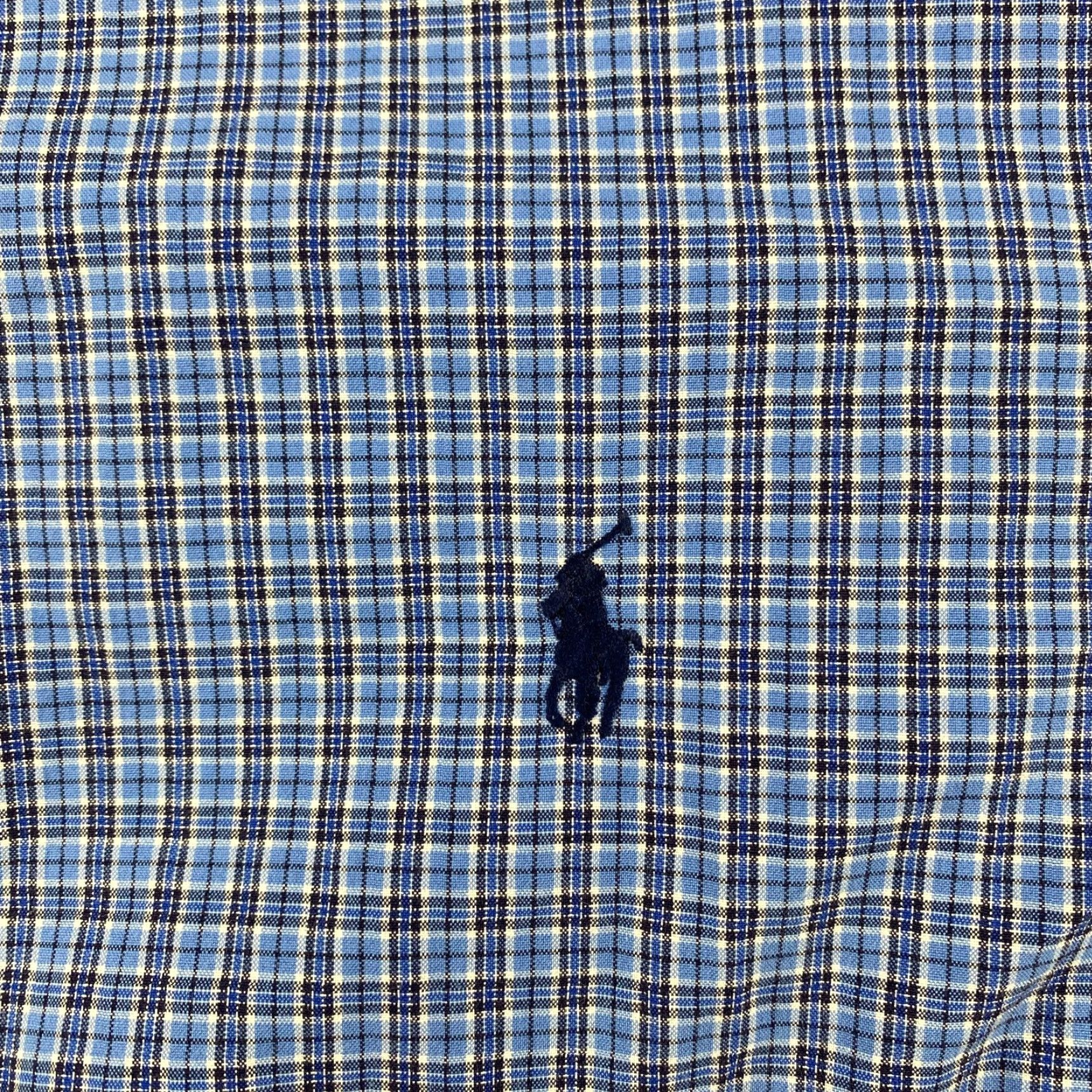 Ralph Lauren Ralph Lauren Dress Shirt Mens 17 Blue Check Classic Fit Long Sleeve Shirt Size 46R - 3 Thumbnail