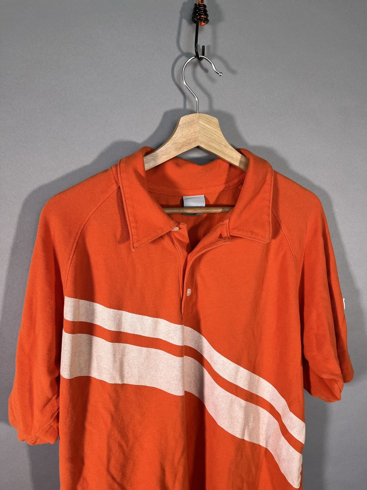 Nike × Vintage Y2K Nike Silver Tag Orange Polo Size US L / EU 52-54 / 3 - 3 Thumbnail