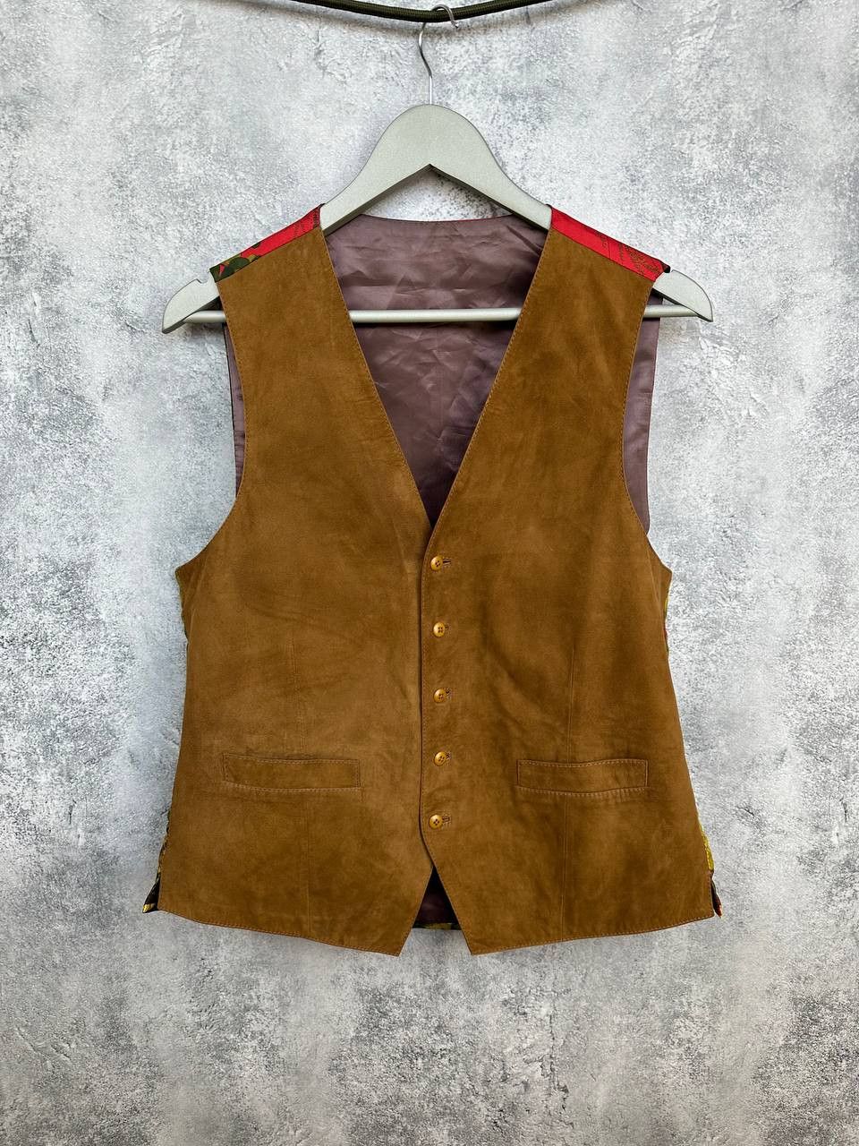 Bullock & Jones Bullock & Jones Suede Leather Waistcoat Vest Silk Pheasant Size 42R - 2 Thumbnail