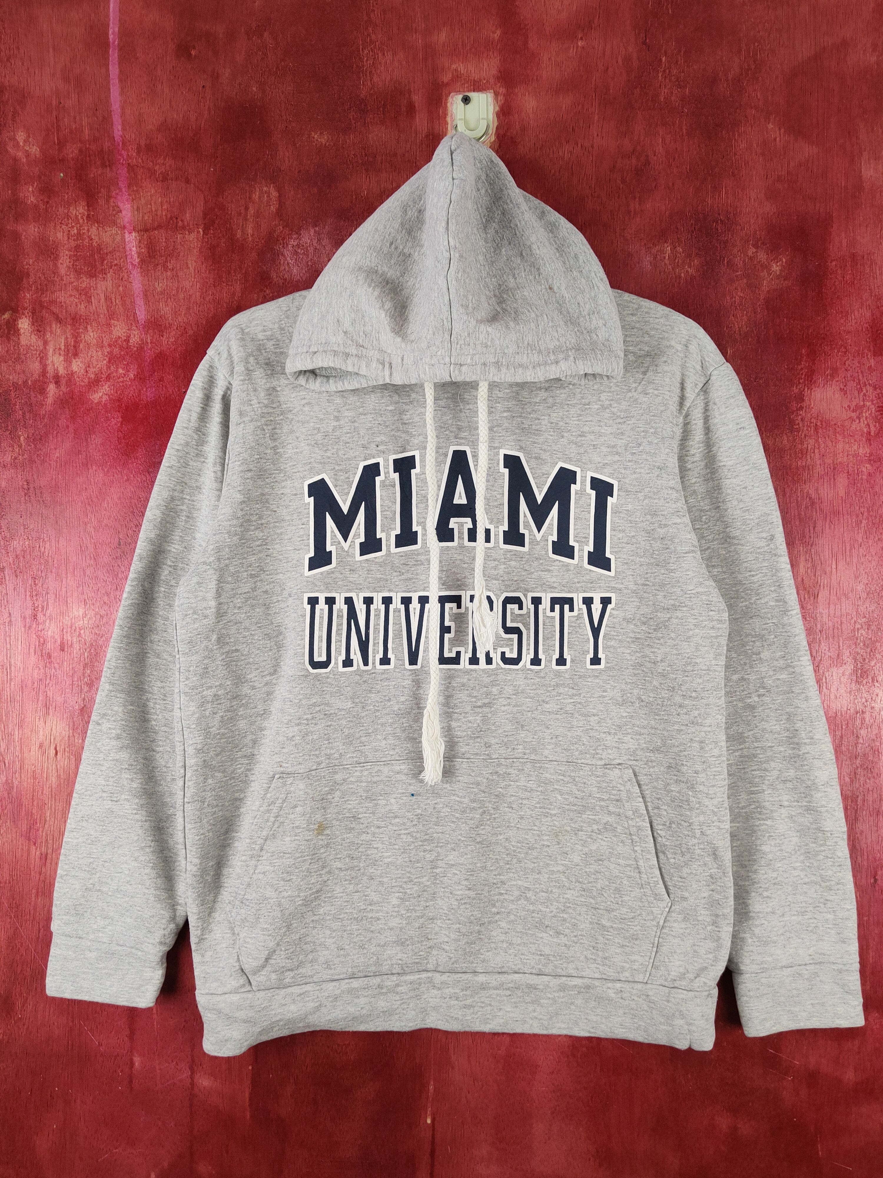image of High School Legends x Vintage Miami University Gray Hoodie Sweatshirts S2398 in Grey (Size Medium)