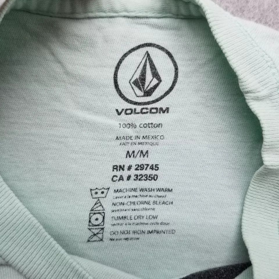 Volcom Volcom Shirt Mens Medium Green Cyan Crew Neck Spell Out Logo Size US M / EU 48-50 / 2 - 6 Thumbnail