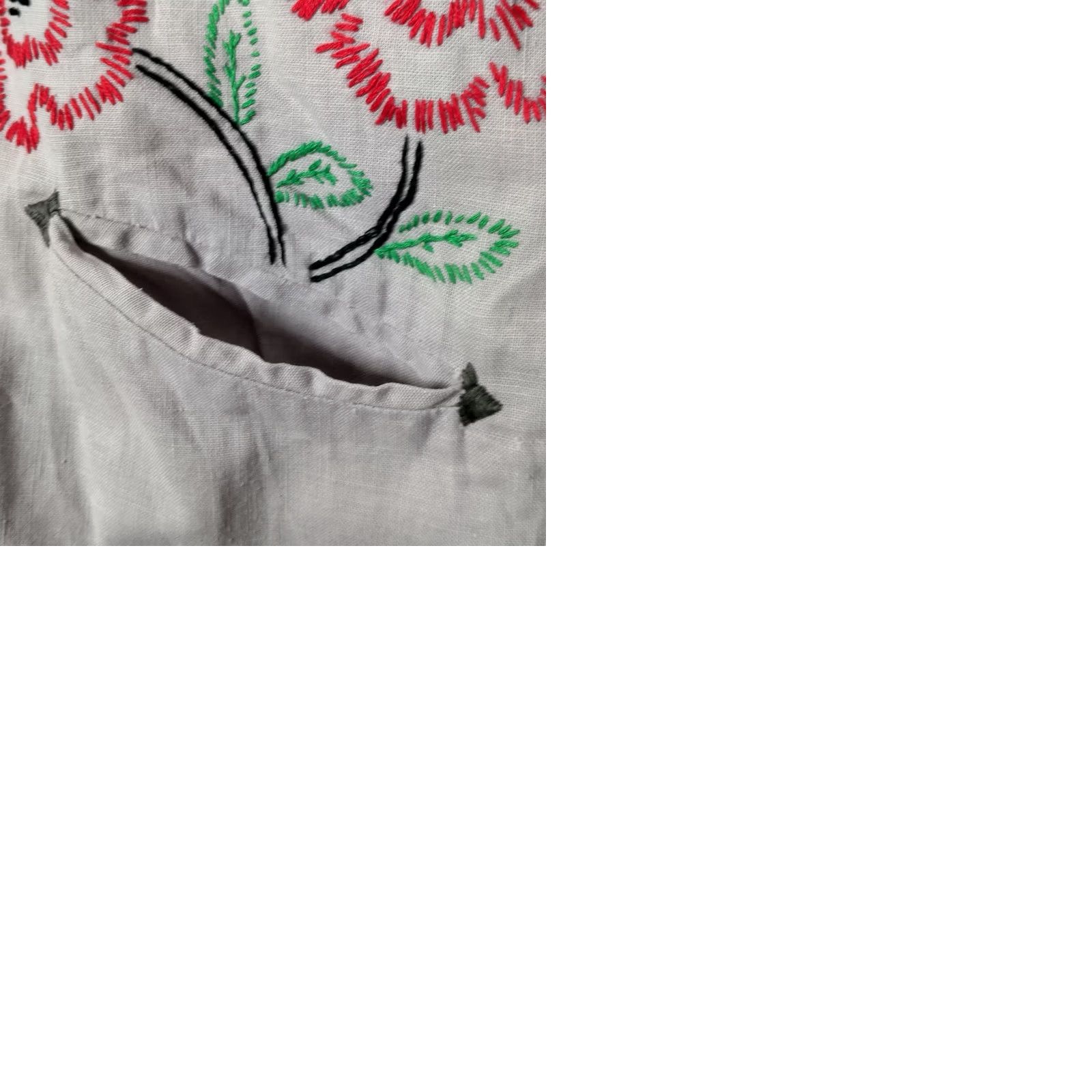 Vintage VINTAGE Handmade Shirt Womens S Gray Hand Embroidered Western Women Linen Rodeo Red Poppy Size S / US 4 / IT 40 - 12 Thumbnail