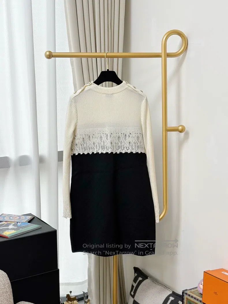Chanel Chanel Lace stitching black and white colour block knitted Size XS / US 0-2 / IT 36-38 - 3 Thumbnail
