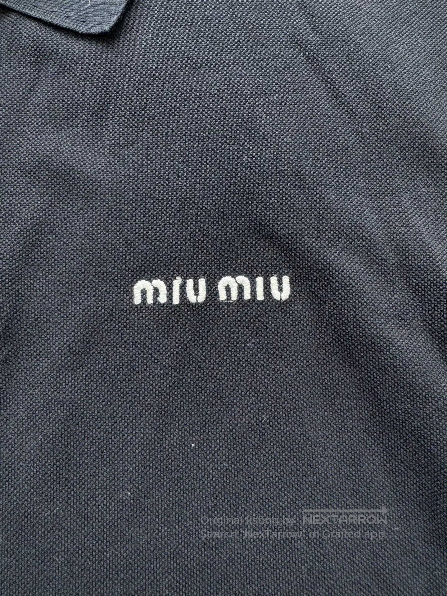 Miu Miu Miu Miu Embroidered Navy Blue Short Sleeve Polo. Size US M / EU 48-50 / 2 - 4 Thumbnail