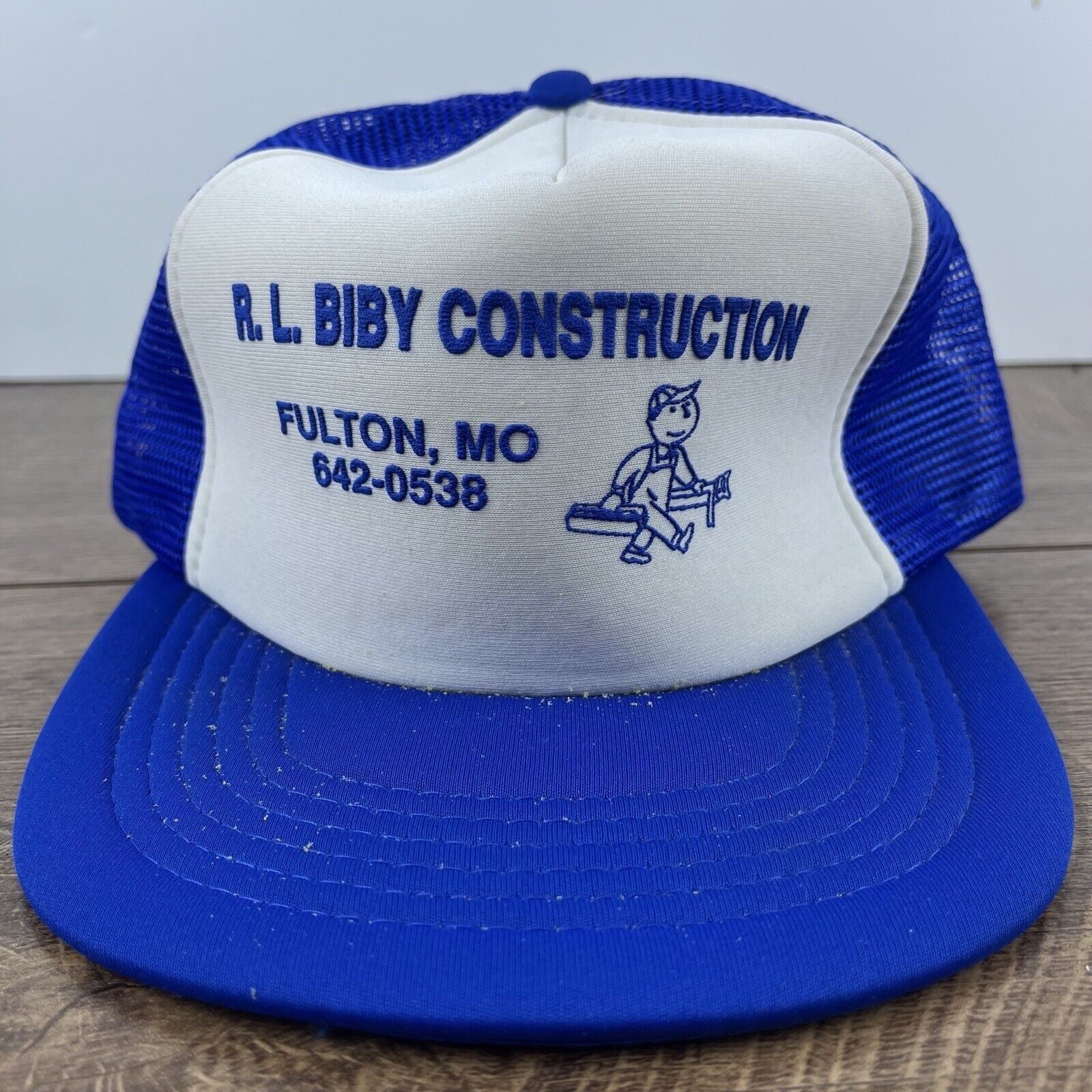 Other RL Biby Construction Hat Fulton Missouri Blue Adjustable Hat Size ONE SIZE - 3 Thumbnail