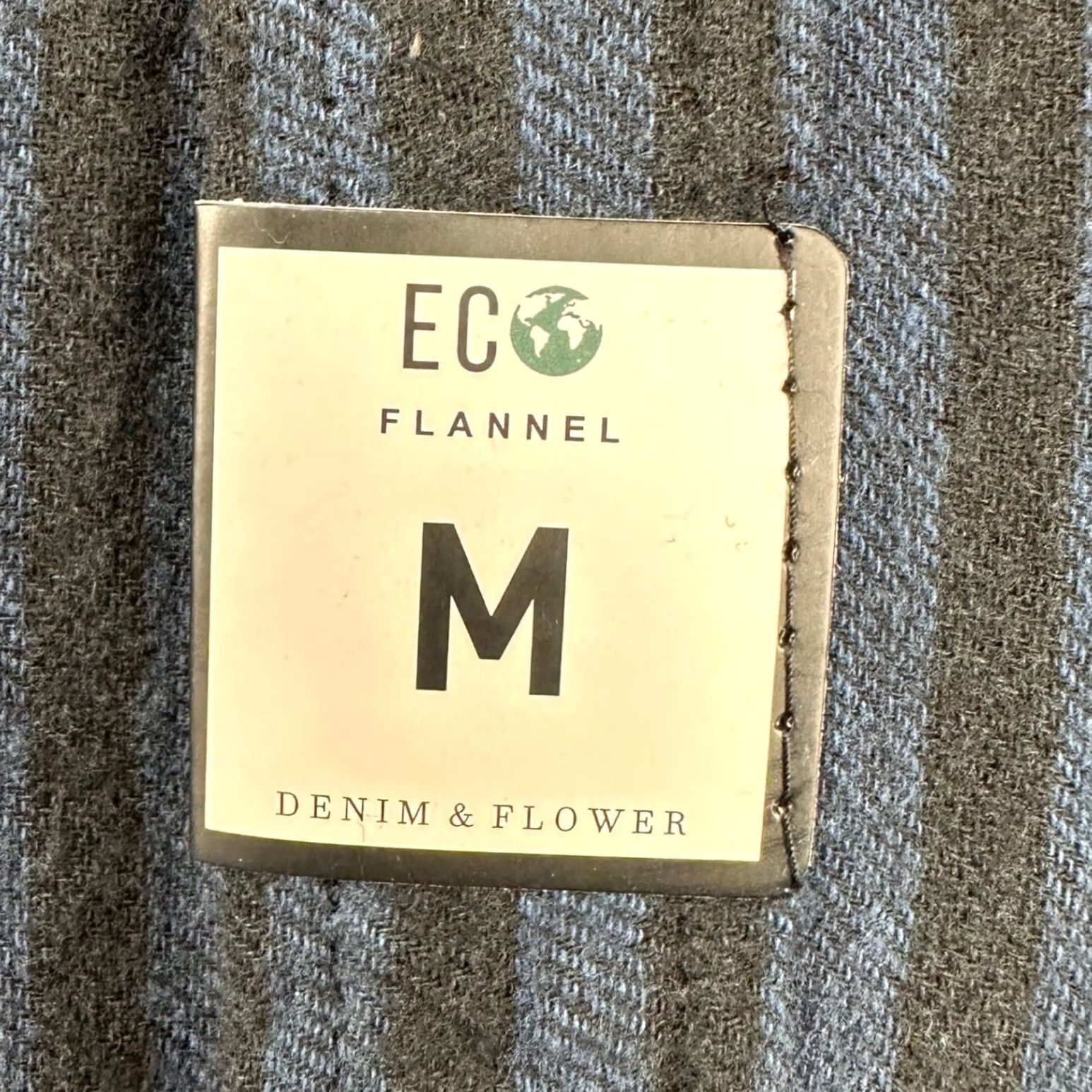 Denime Denim & Flower Denim Flannel Shirt Mens Medium Blue Black Stripes Button Down NEW Size US M / EU 48-50 / 2 - 7 Thumbnail