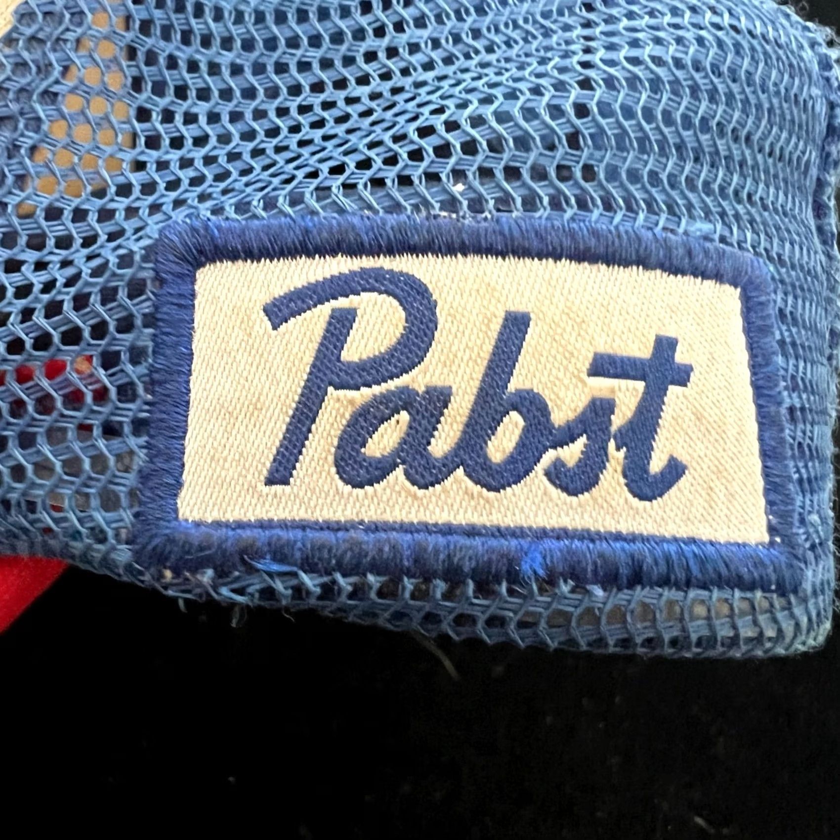 Vintage VINTAGE PABST BLUE RIBBON BEER TRUCKER HAT Red White Blue Snap Back Mens Size ONE SIZE - 4 Thumbnail
