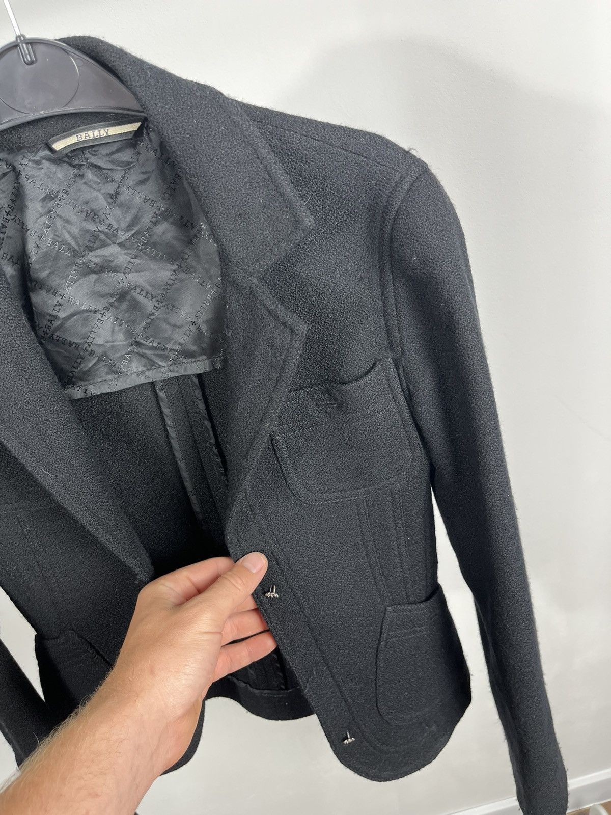 Bally Bally Made in Italy Black Wool Blazer Jacket Size S / US 4 / IT 40 - 5 Thumbnail