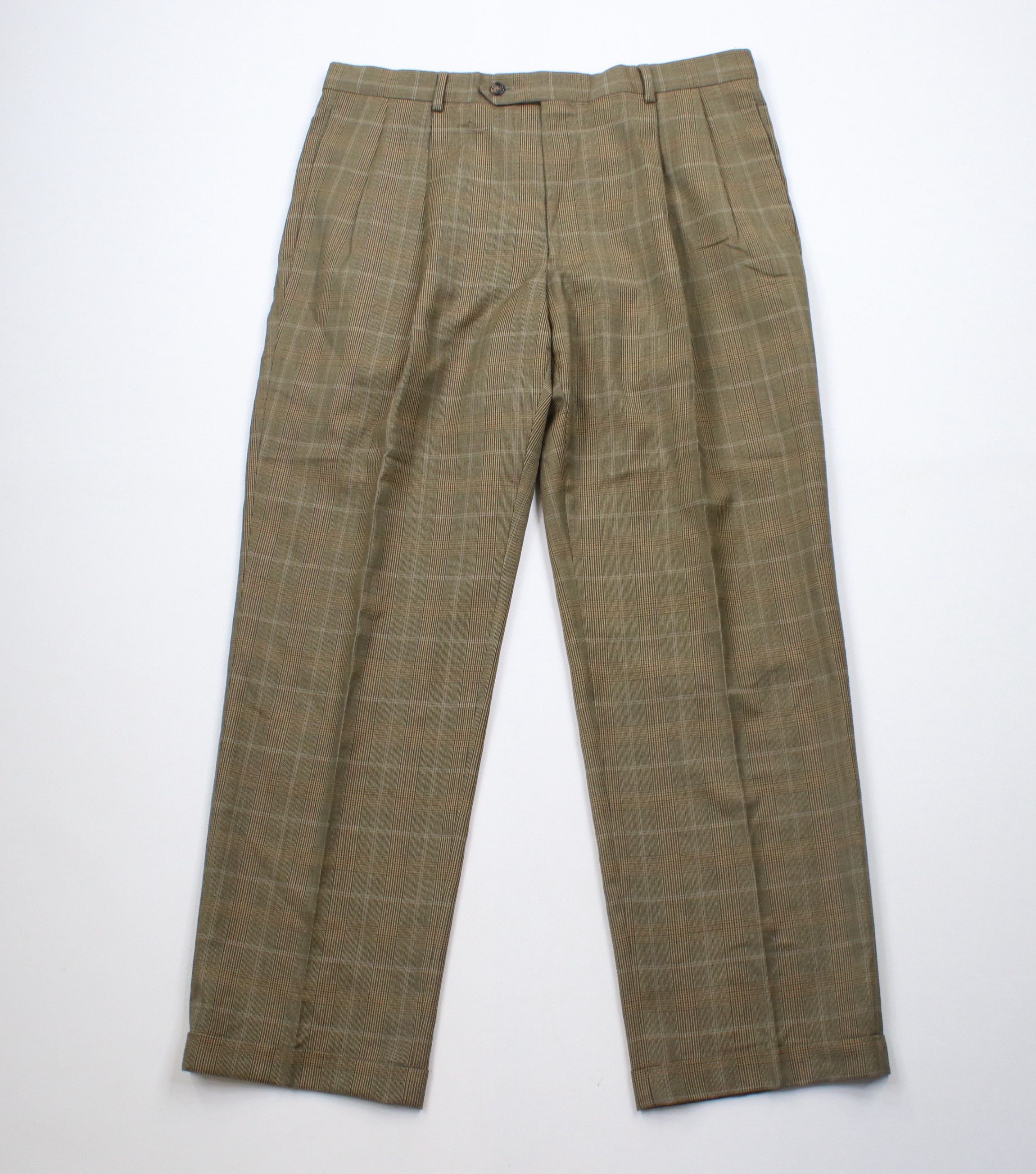 Vintage Vintage 90s Streetwear Cuffed Wide Leg Chino Pants Plaid Size US 36 / EU 52 - 1 Thumbnail