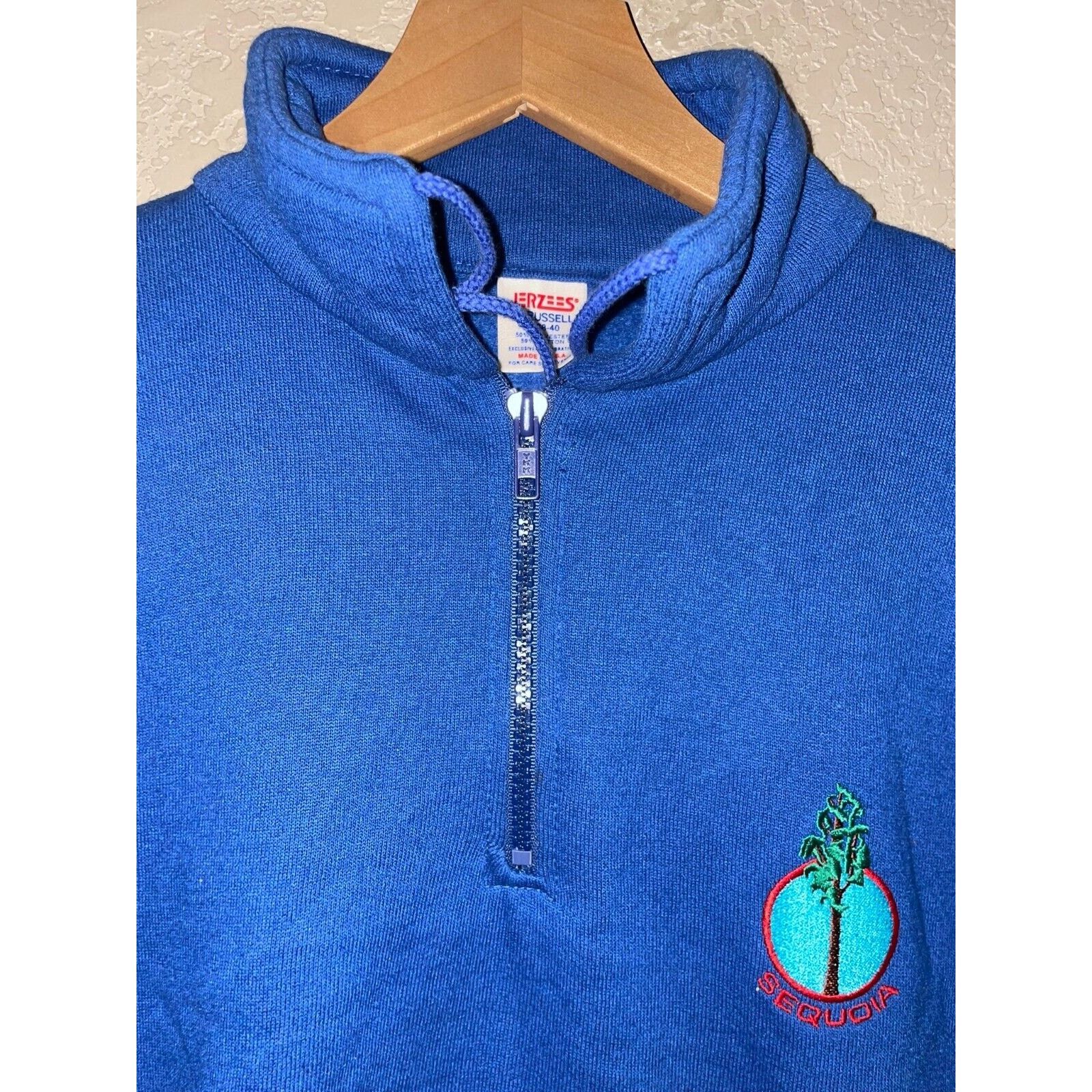 Jerzees Vintage Sequoia Sweatshirt Tree 1/4 Zip Crewneck VTG 80s M Size US M / EU 48-50 / 2 - 6 Thumbnail