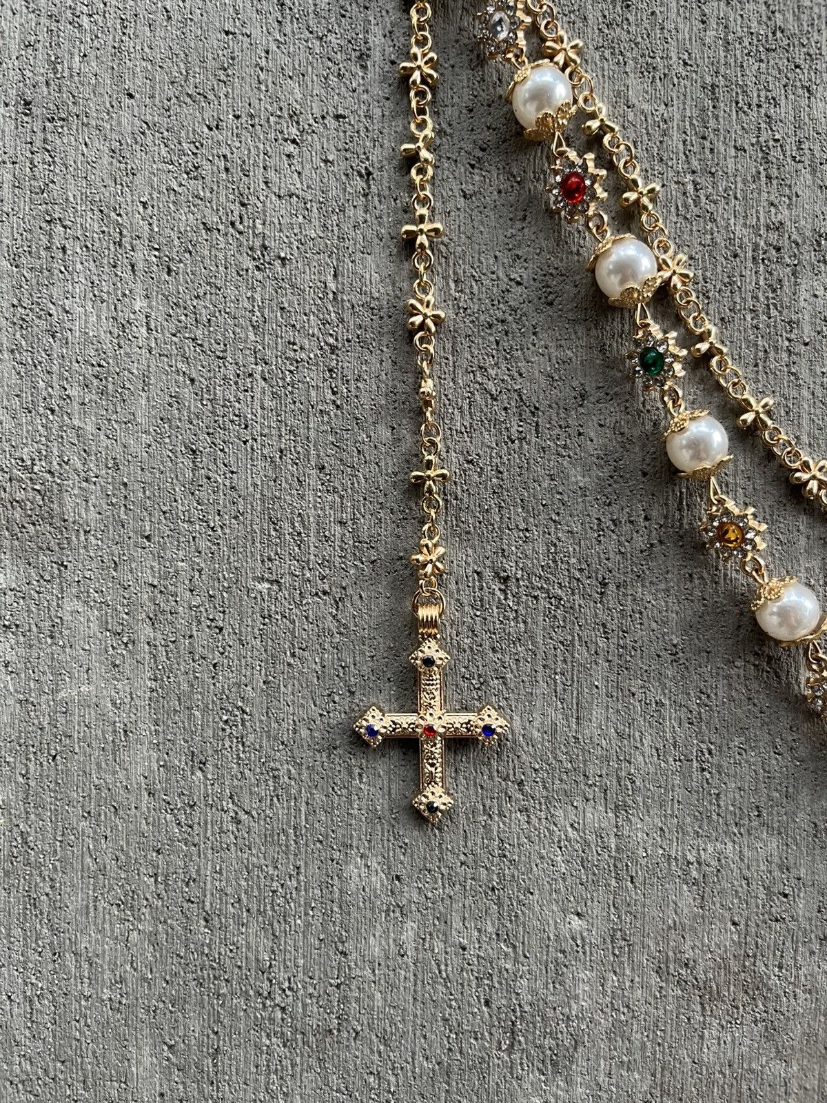 Other Gold rosary rhinestone Jean chain Size ONE SIZE - 2 Thumbnail