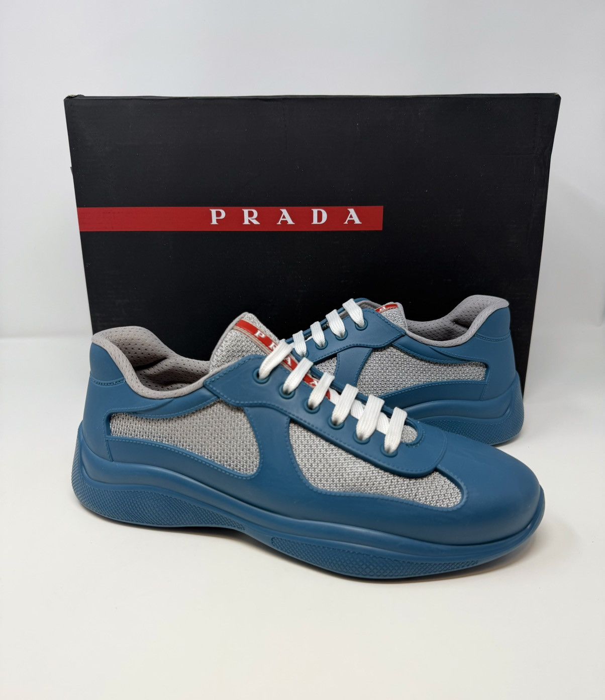 Prada Prada Americas Cup Rubber Sneaker Lagoon Blue Size US 8 / EU 41 - 1 Thumbnail
