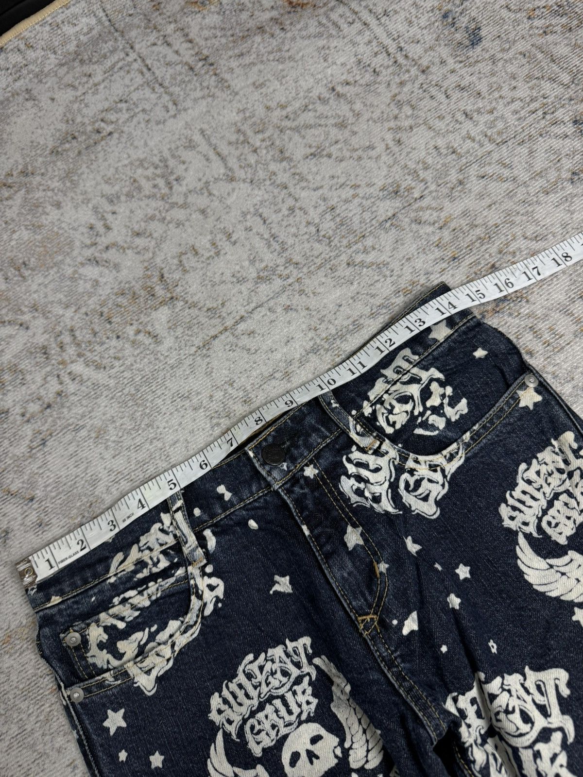 Tornado Mart Rna sweat skull art y2k denim pants Size US 29 - 12 Thumbnail