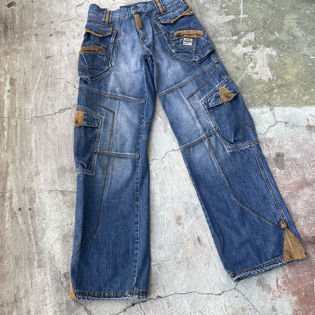 Japanese Brand × Vintage Vintage jetlag Bondage Cargo Jeans Japanese Style Y2K Size US 34 / EU 50 - 2 Thumbnail