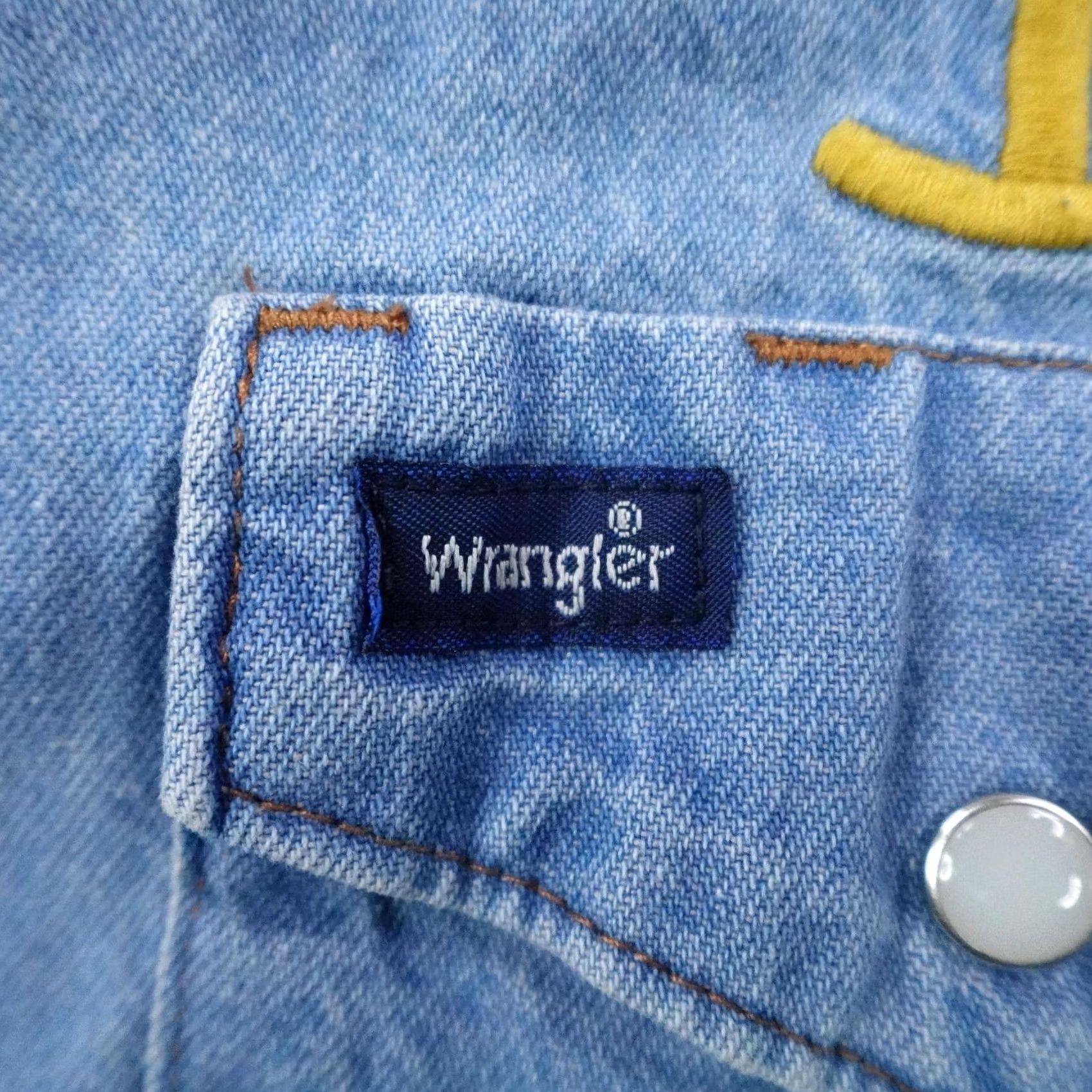 Wrangler Wrangler Shirt Mens Medium Blue Denim Yellowstone Embroidered Western Pearl Snap Size US M / EU 48-50 / 2 - 4 Thumbnail
