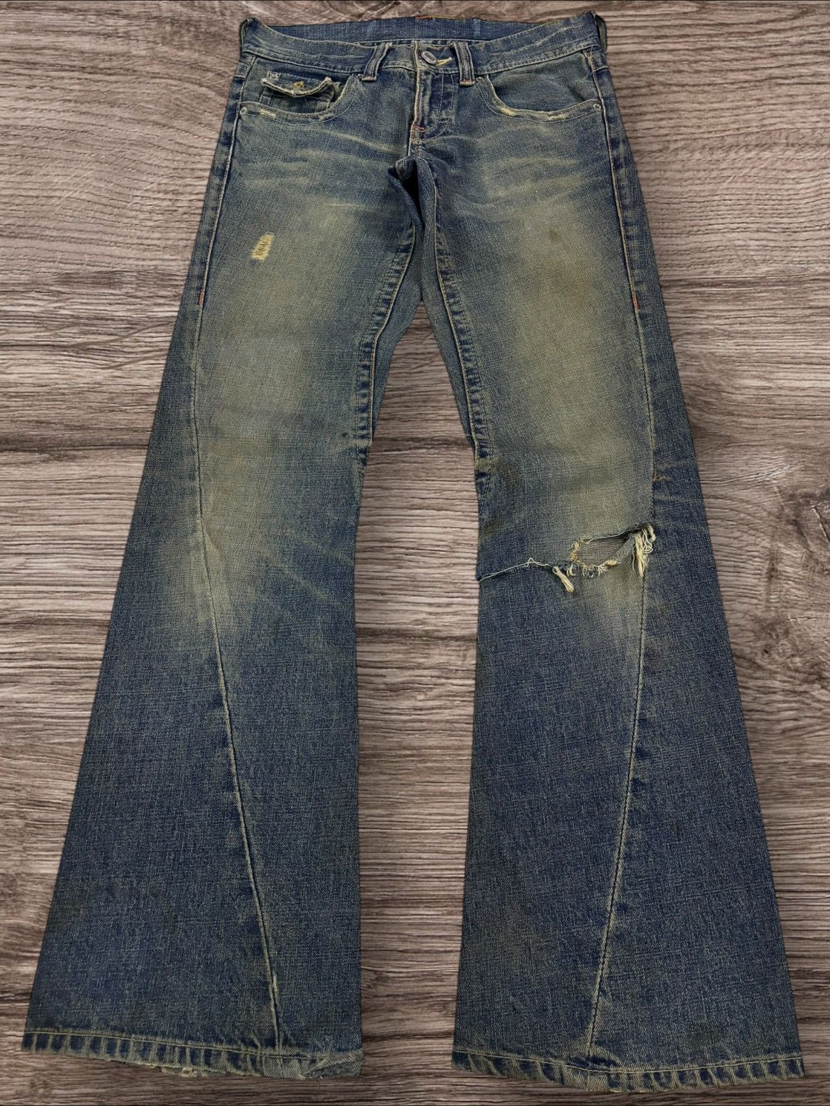 If Six Was Nine Y2K Japan If Six Was Nine Inspired Mud Washed Flare Jeans Size US 30 / EU 46 - 1 Thumbnail