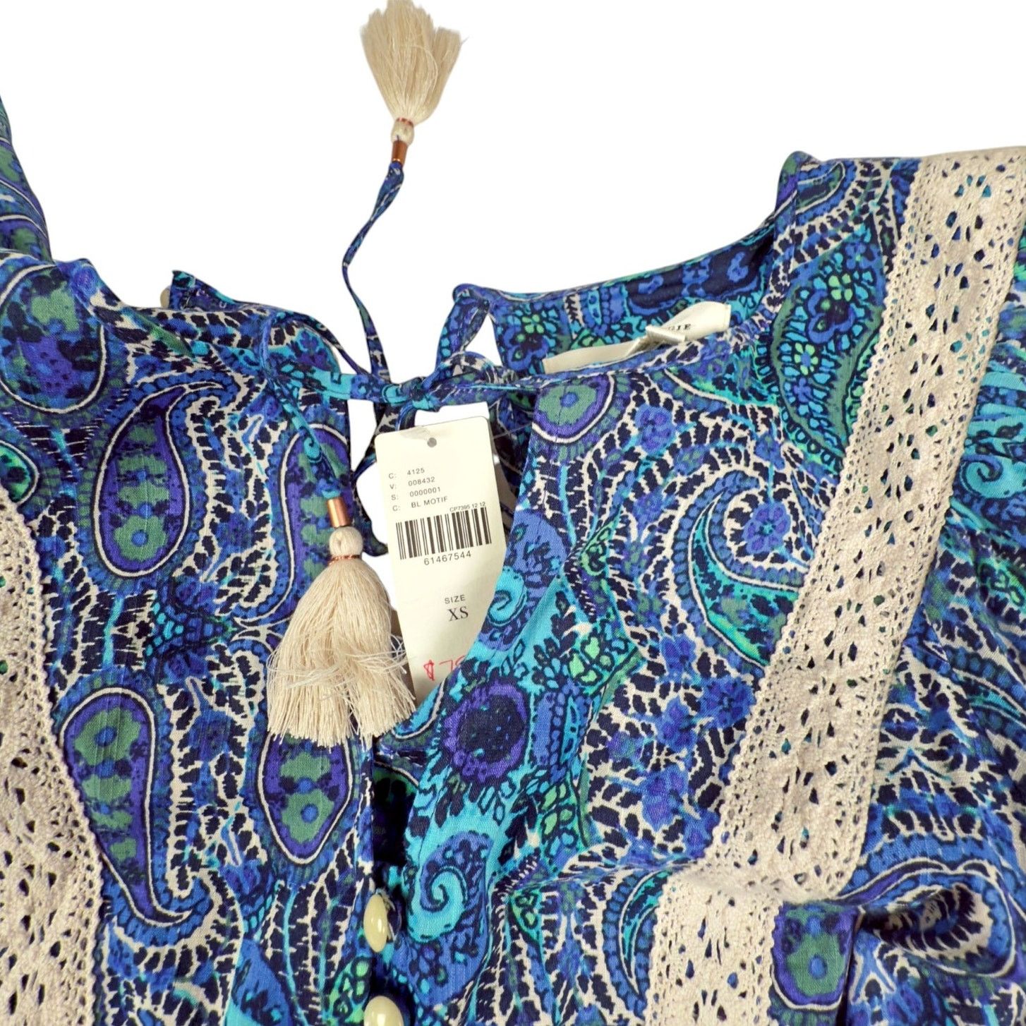 Anthropologie ANTHROPOLOGIE Romper LISSA Shorts Balloon Sleeves Paisley Size XS / US 0-2 / IT 36-38 - 7 Thumbnail