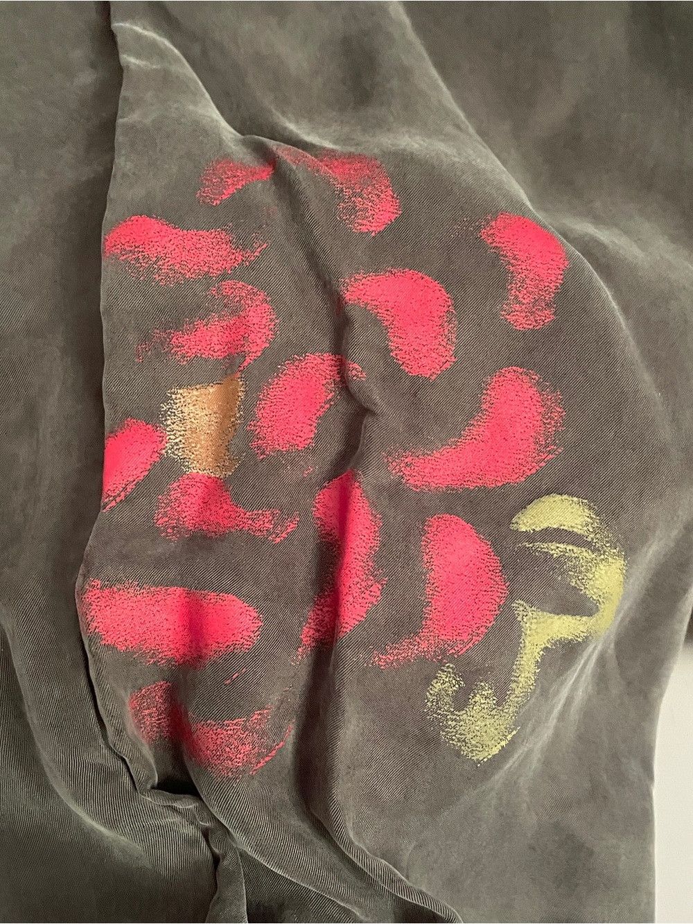 Vintage Gray Silk Balloon Capri Pants w/ Flowers - Small 🎈 Size 28" / US 6 / IT 42 - 6 Thumbnail