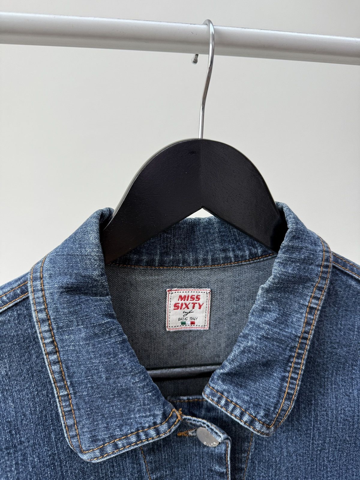 Miss Sixty Vintage Miss Sixty Womens Denim Jacket Cropped Button Up Size M / US 6-8 / IT 42-44 - 4 Thumbnail
