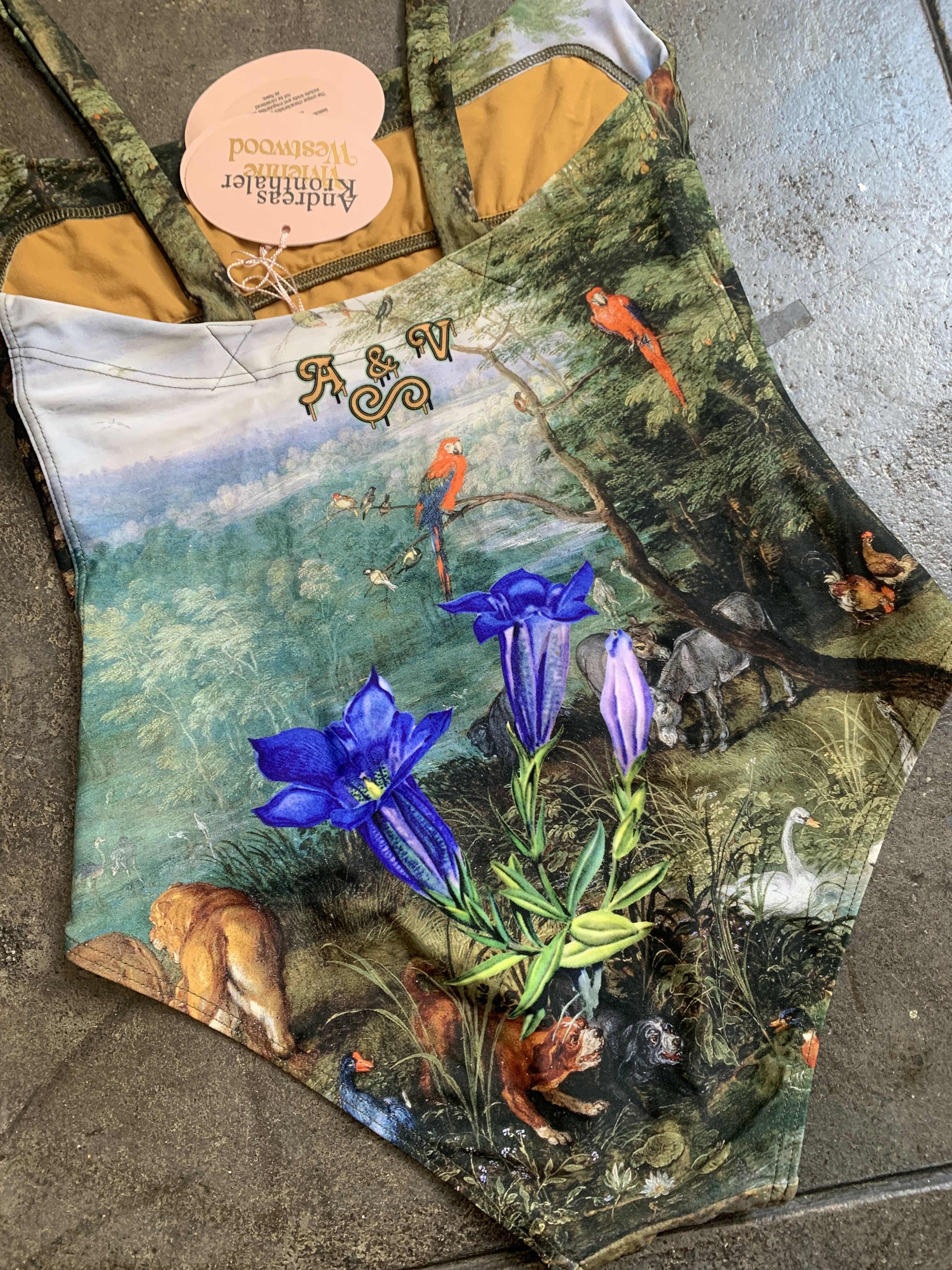 Vivienne Westwood NWT 530$ Andreas Kronthaler painting 1 piece Swim Suit Size ONE SIZE - 6 Thumbnail