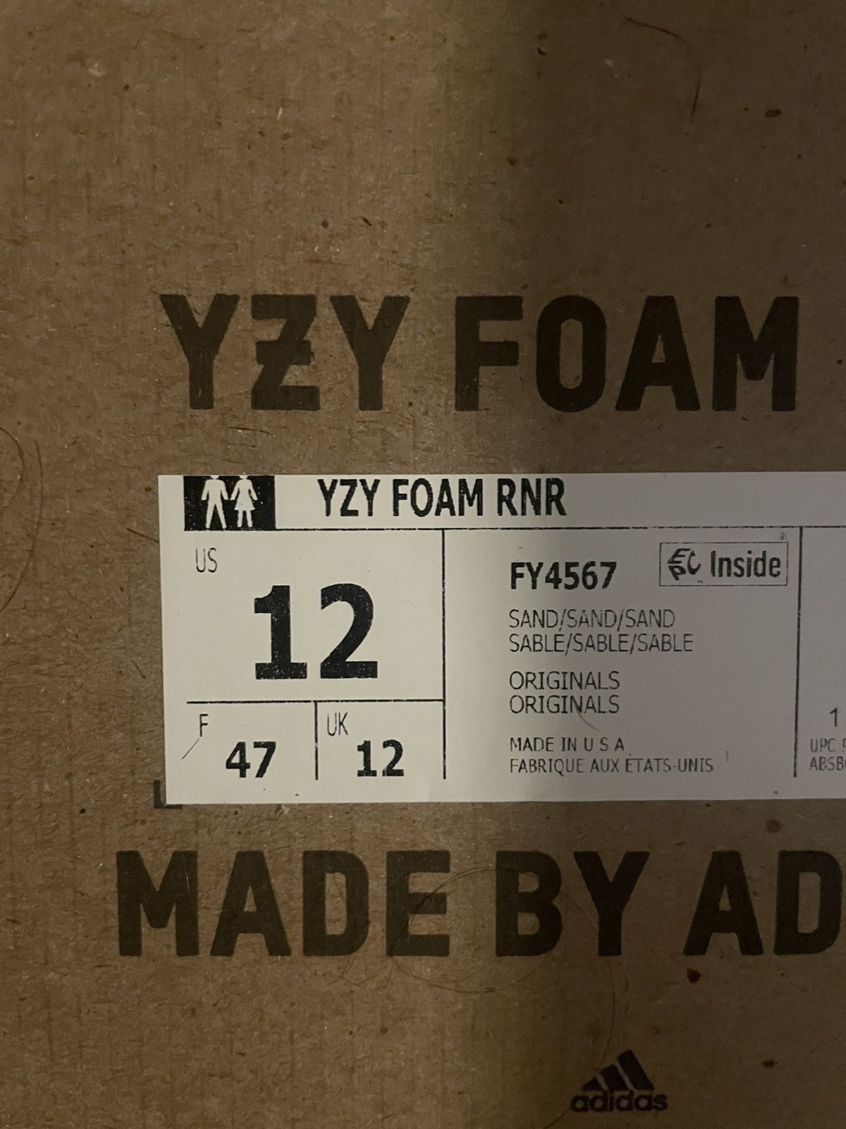 Adidas Yeezy Foam Runnr Desert Sand Size US 12 / EU 45 - 5 Thumbnail