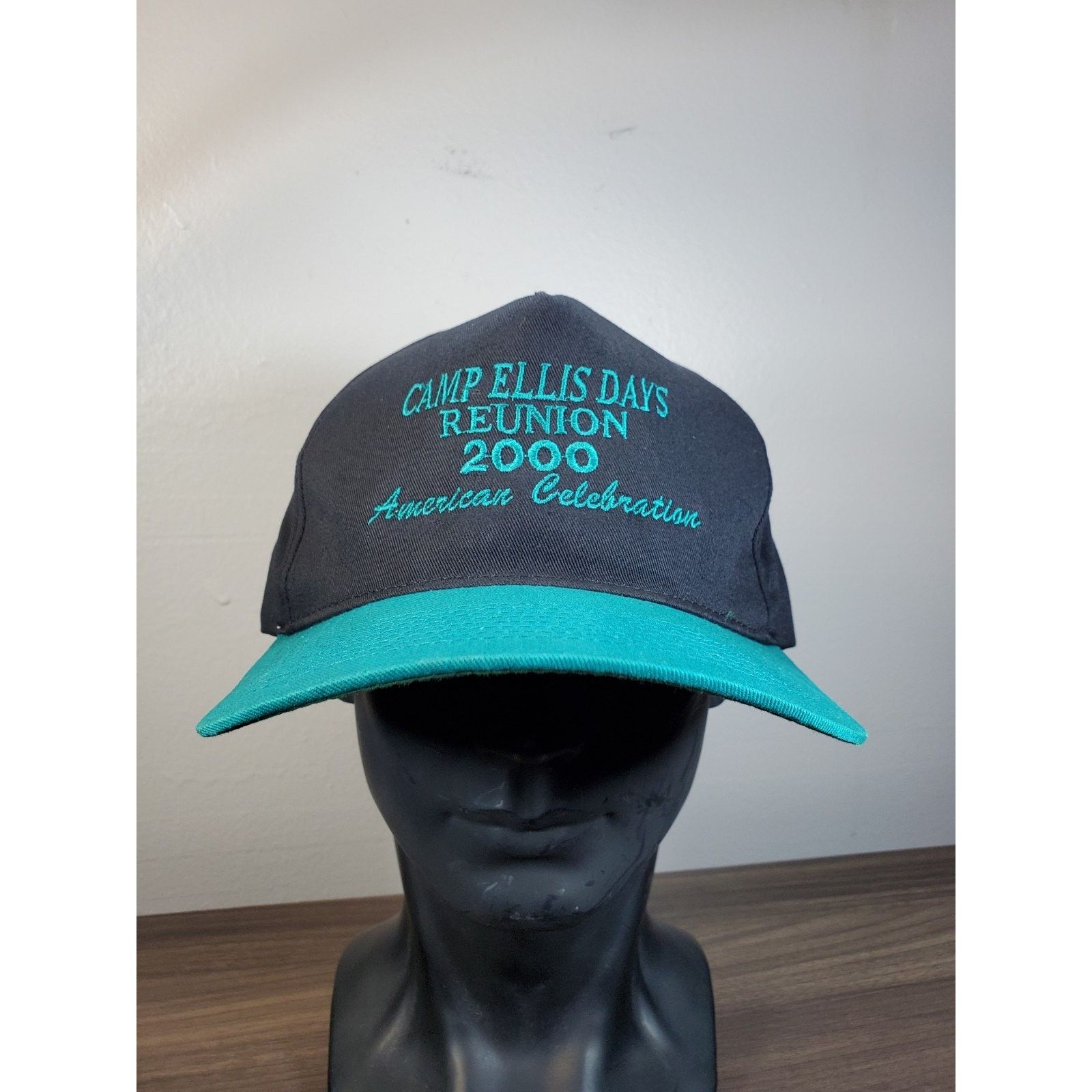 Vintage 2000 Camp Ellis Days Reunion Hat Snapback Cap Black & Teal Size ONE SIZE - 3 Thumbnail