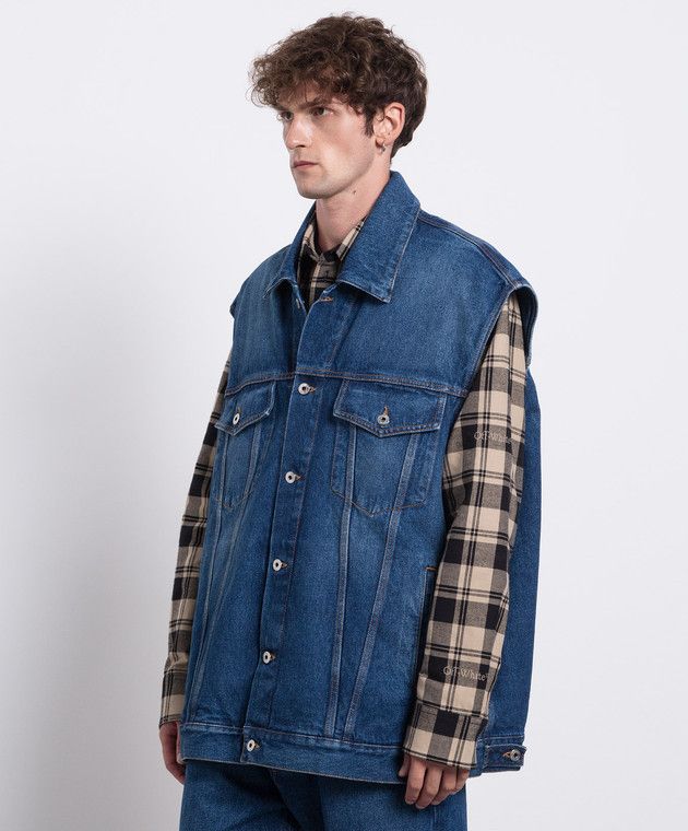 Off-White o1y0225 Denim Vest in Blue Size US XXL / EU 58 / 5 - 3 Thumbnail