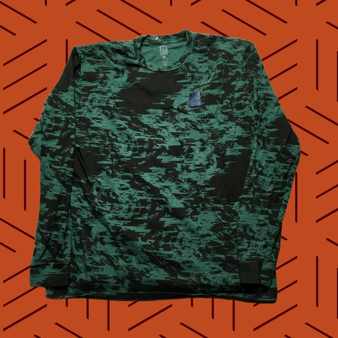 Topo Designs Topo Designs Shirt Mens XL Green Black Abstract Camo Long Sleeve Organic Cotton Size US XL / EU 56 / 4 - 1 Thumbnail