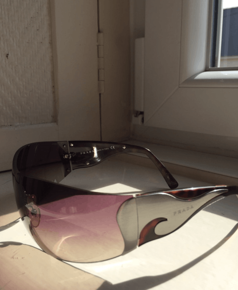 Prada PRADA Sunglasses Flame Star Mask Wrap Shield Vintage Size ONE SIZE - 1 Thumbnail