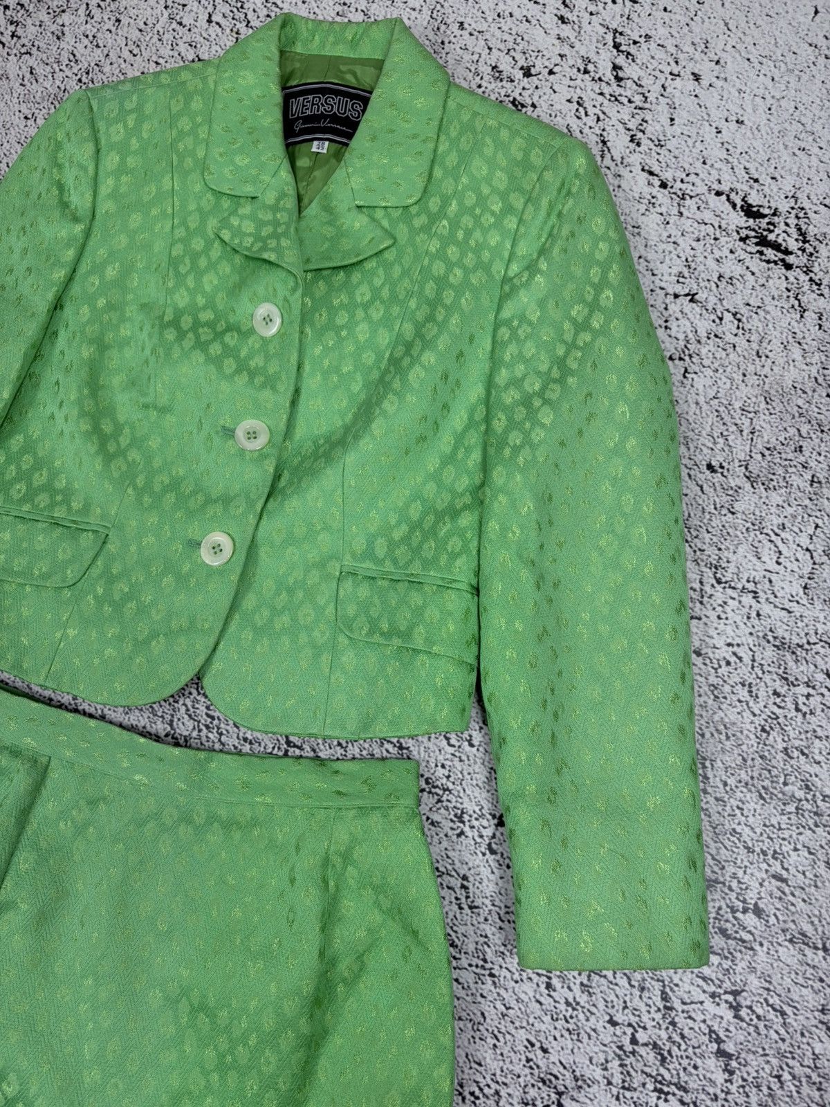Versus Versace Vtg Versus Gianni Versace Mob Wife Skirt Suit 90s Archive Size 28" / US 6 / IT 42 - 5 Thumbnail