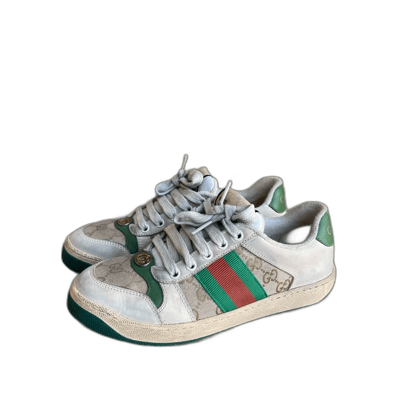Gucci Gucci Screener White Green Dirty Shoes-yf Size US 6.5 / EU 39-40 - 1 Thumbnail