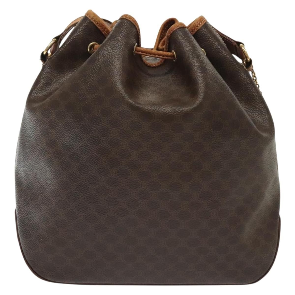 Celine CELINE Macadam Canvas Shoulder Bag Pvc Leather Brown Gold Size ONE SIZE - 3 Thumbnail
