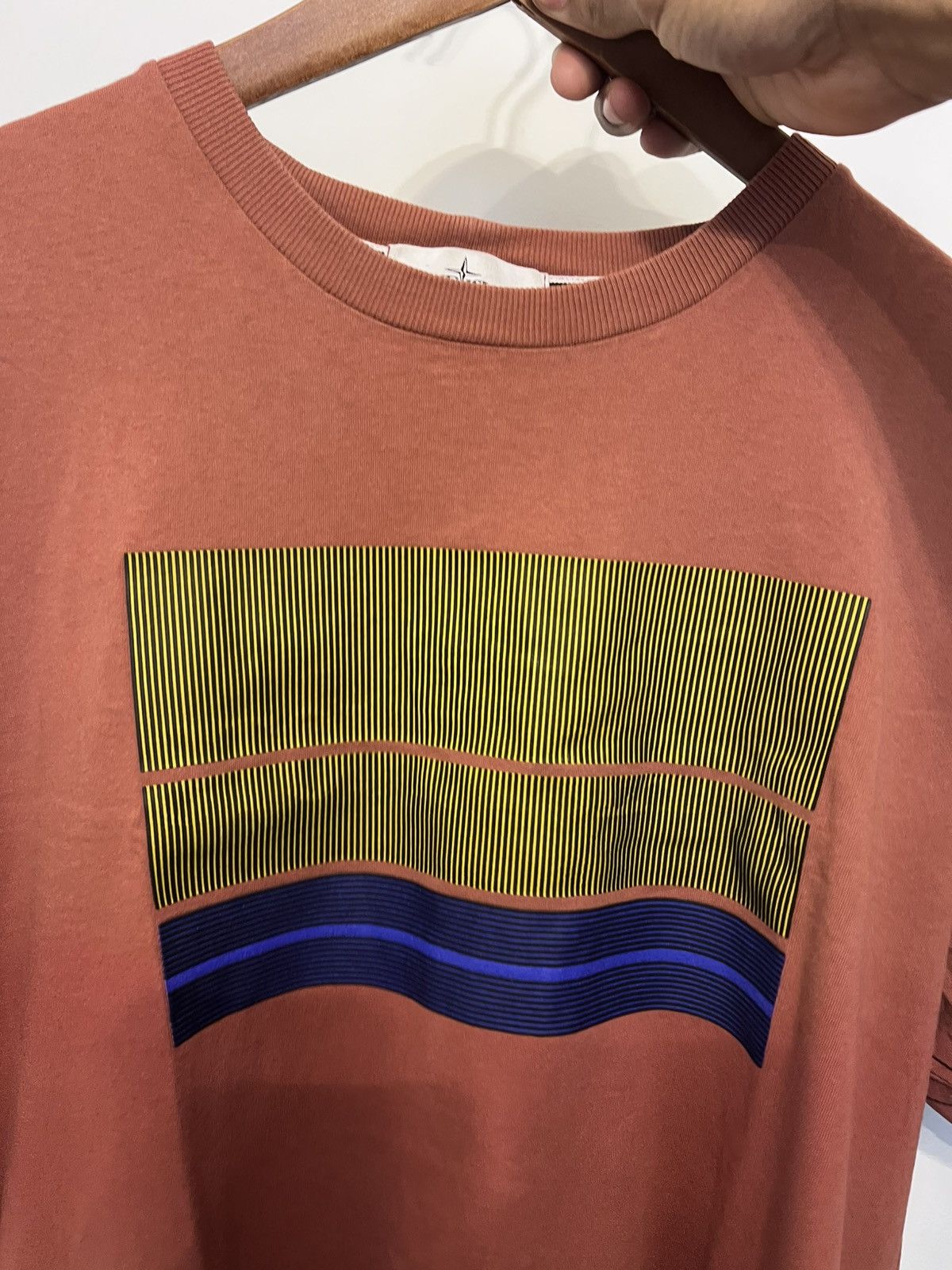Stone Island Stone Island Optical Illusion Tee Brick-Red XXL Size US XXL / EU 58 / 5 - 6 Thumbnail